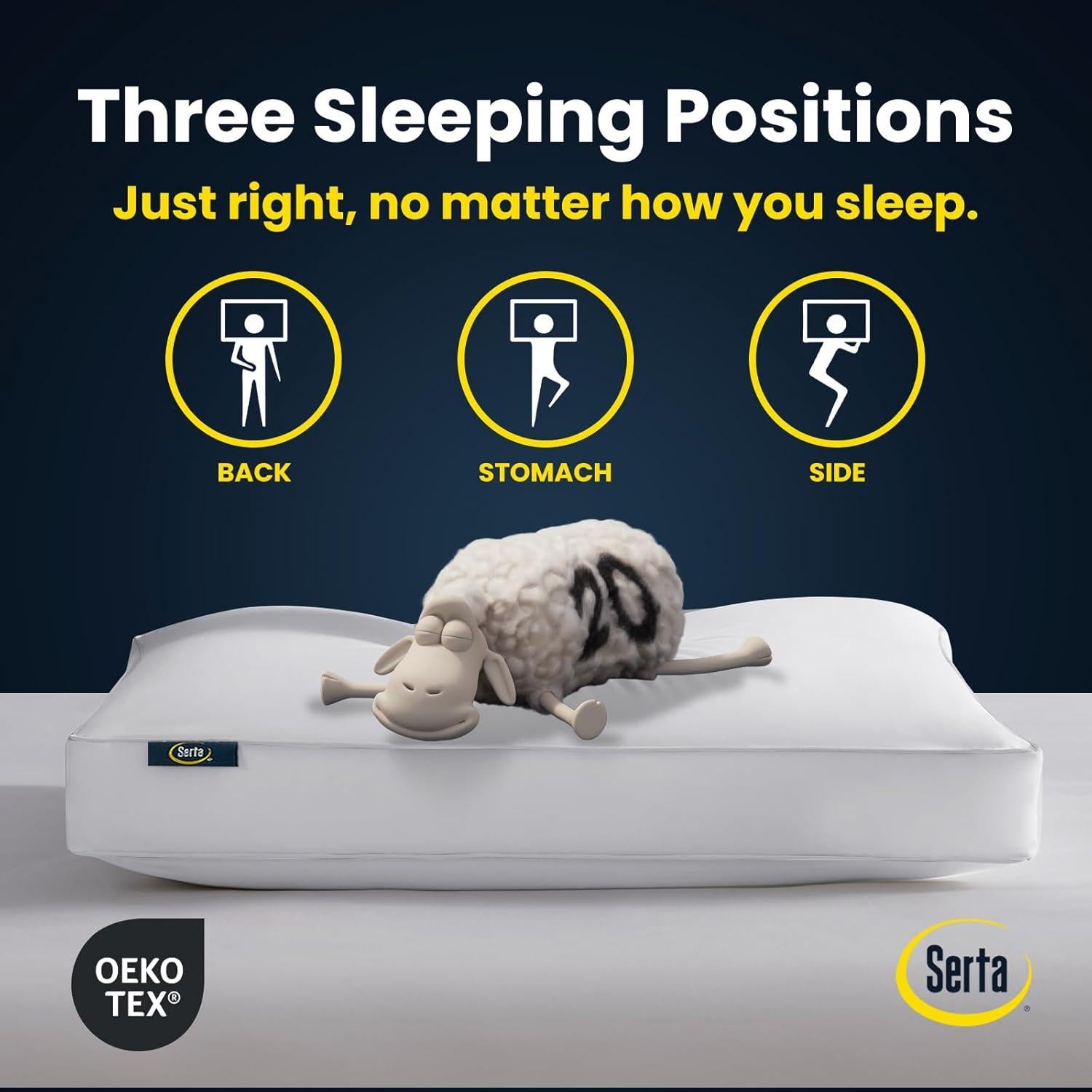 Cojines Serta Colección Hotel Pluma Ganso 90% Algodón Queen Set 2