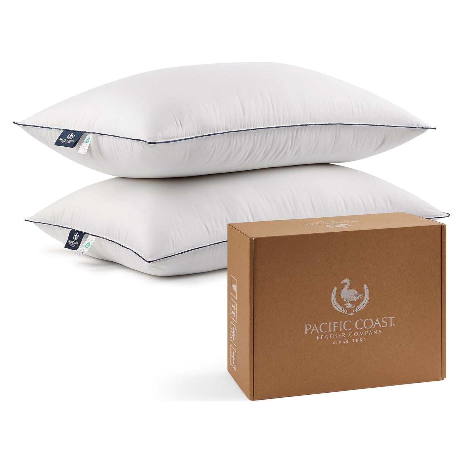 Juego de 2 almohadas Queen Pacific Coast plumas ganso hipoalergénicas