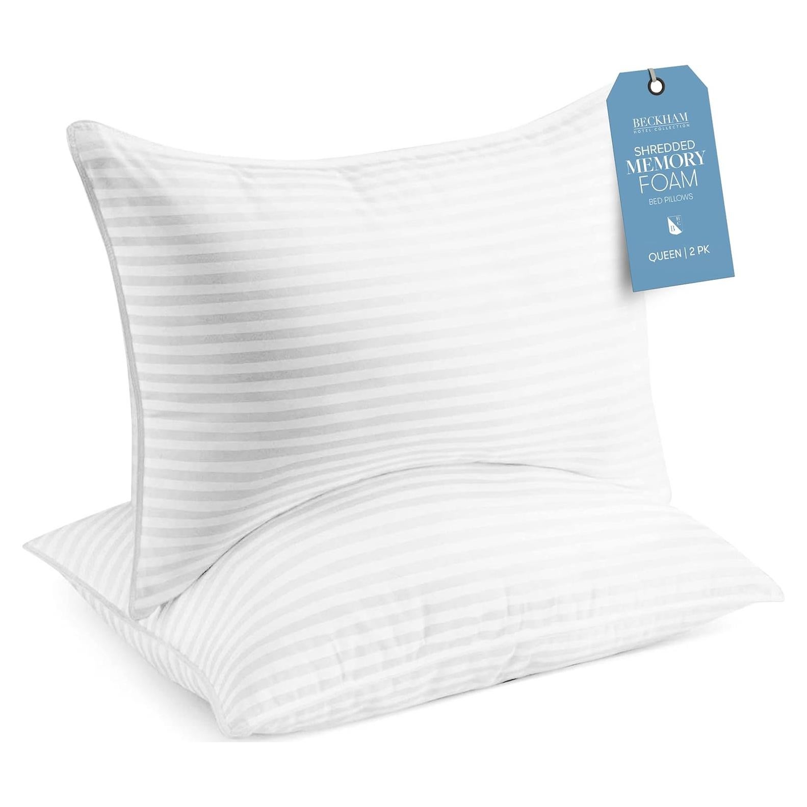 Almohadas de Espuma Viscoelástica Beckham Reina Ajustables - Juego de 2