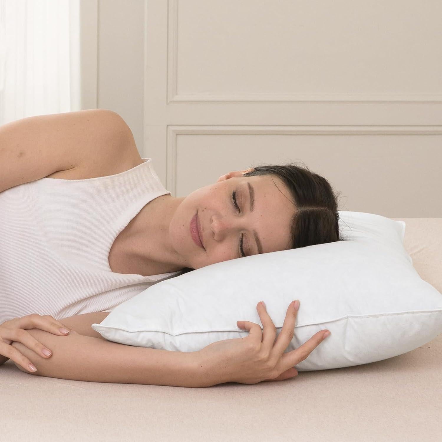 Juego de 2 almohadas de plumas AIKOFUL tamaño Queen 50.8x71.1 cm