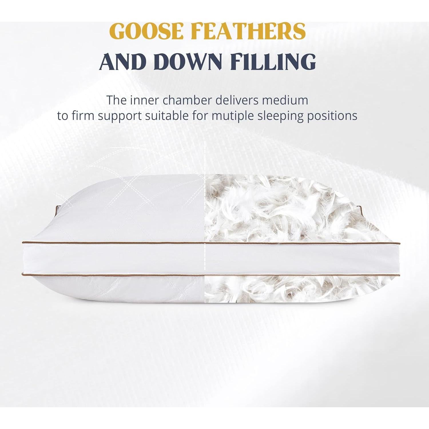 Almohadas de Plumas de Ganso puredown Reina - Juego de 2