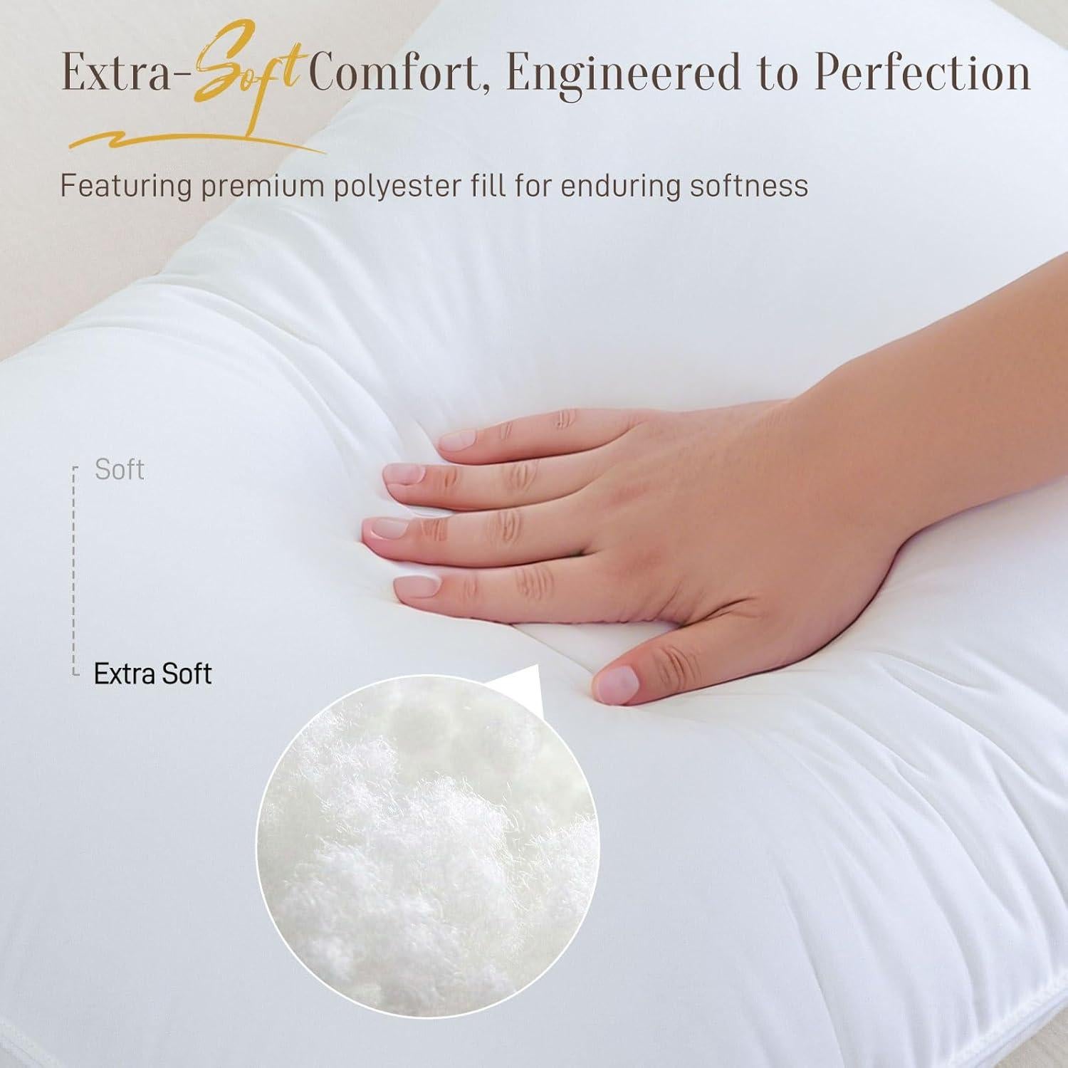 Juego de 2 Almohadas de Cama Alkyonos Hipoalergénicas 71x51cm