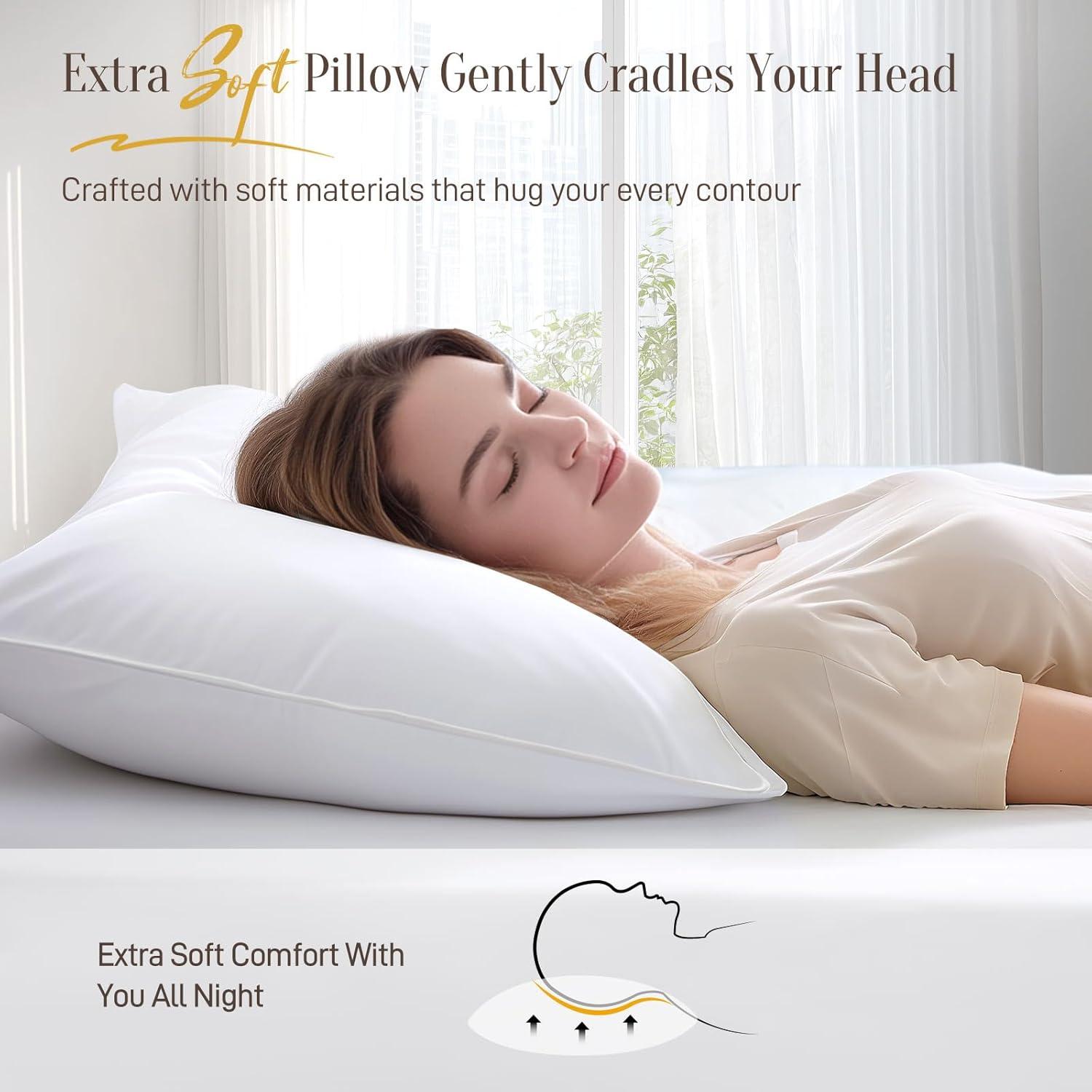 Juego de 2 Almohadas de Cama Alkyonos Hipoalergénicas 71x51cm