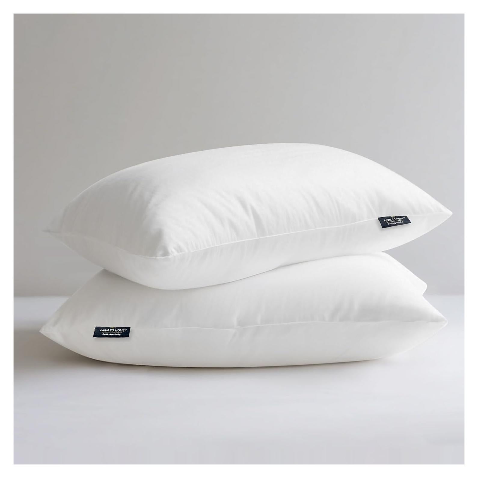 Almohadas Queen 100% Algodón Orgánico De la Granja a Casa - Paquete de 2