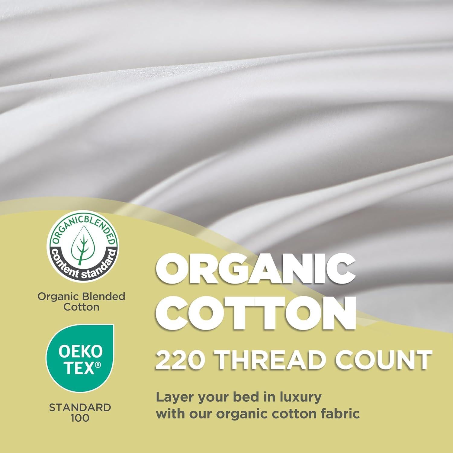 Almohadas Queen 100% Algodón Orgánico De la Granja a Casa - Paquete de 2