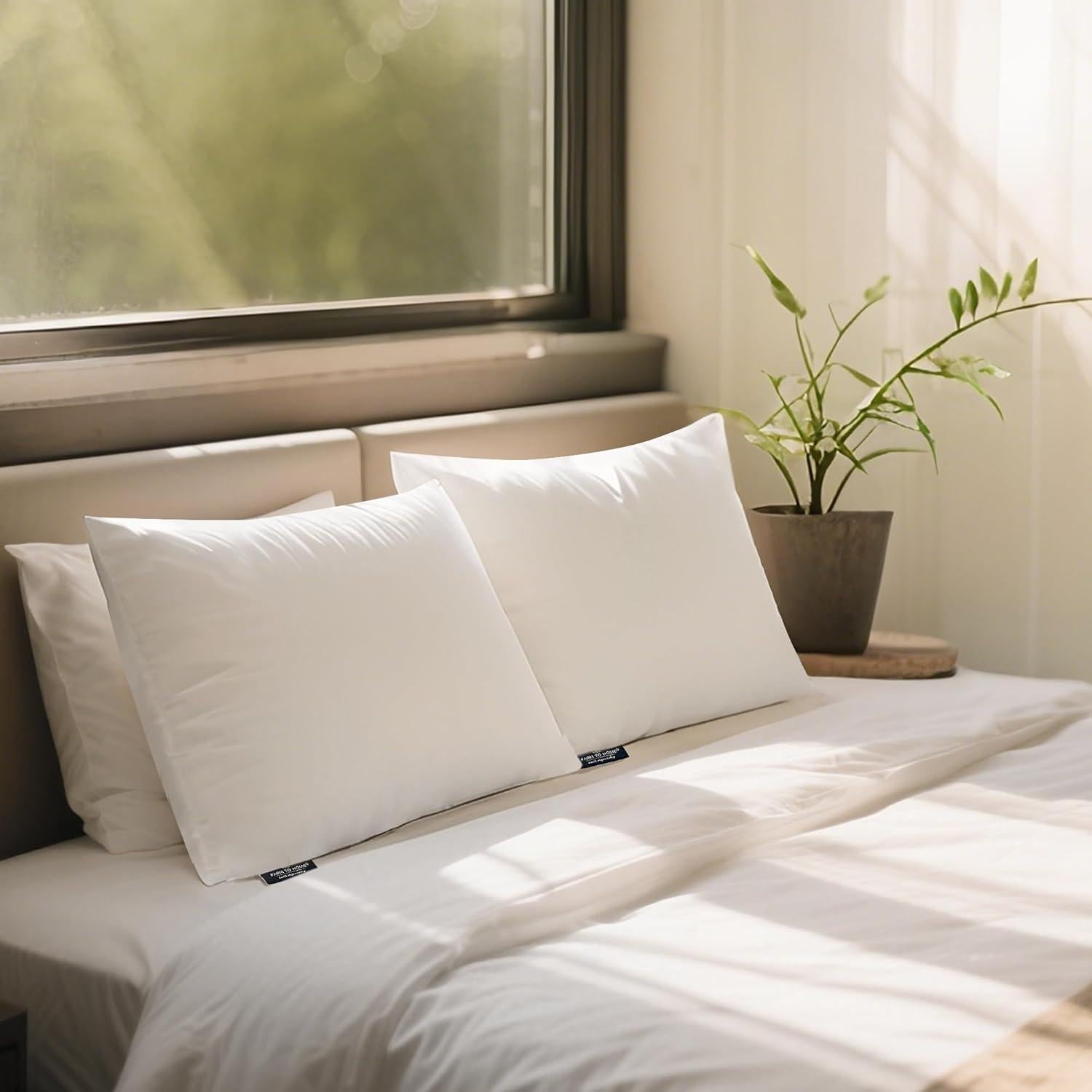 Almohadas Queen 100% Algodón Orgánico De la Granja a Casa - Paquete de 2