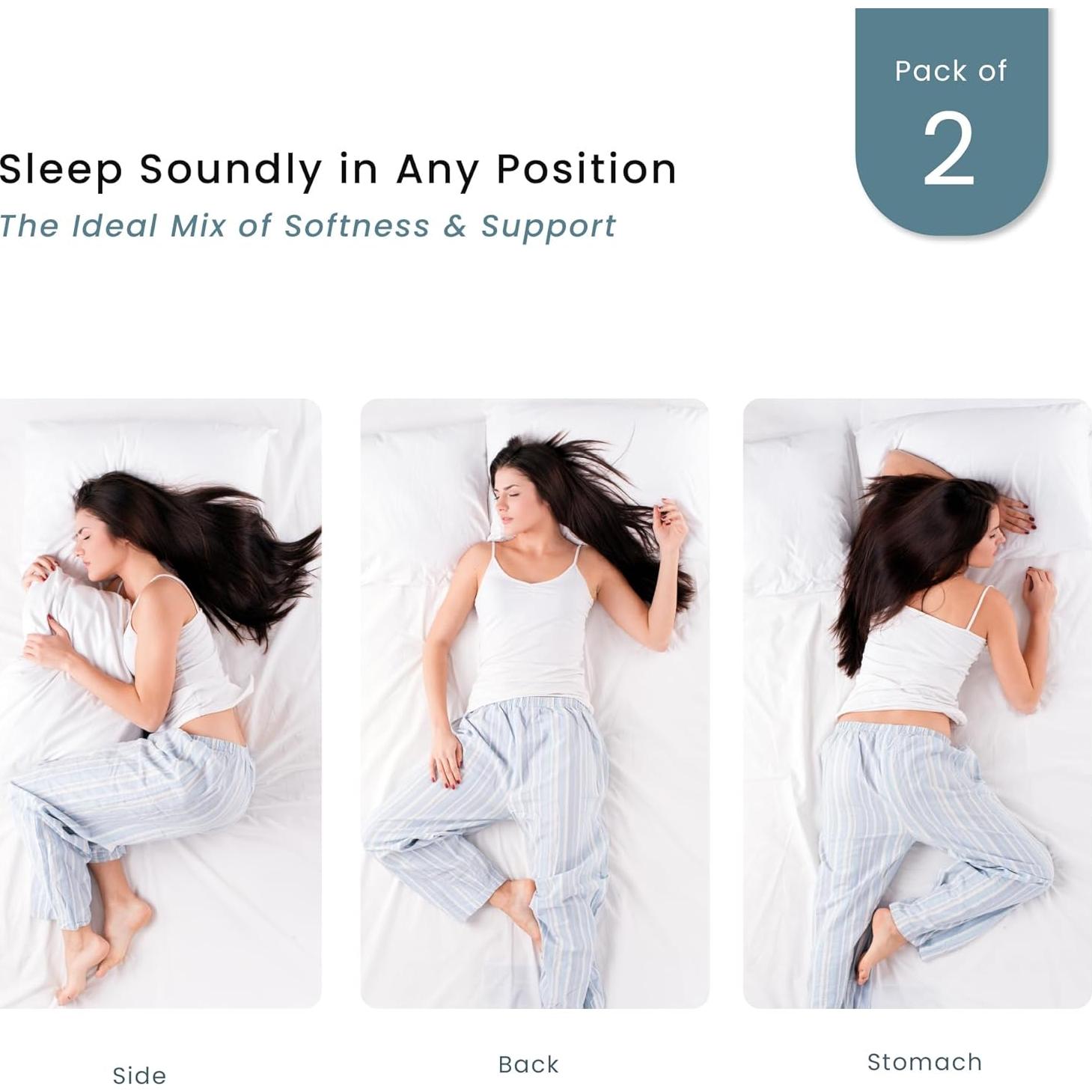 Juego de 2 almohadas Threadmill estándar 50.8x66 cm refrigerantes