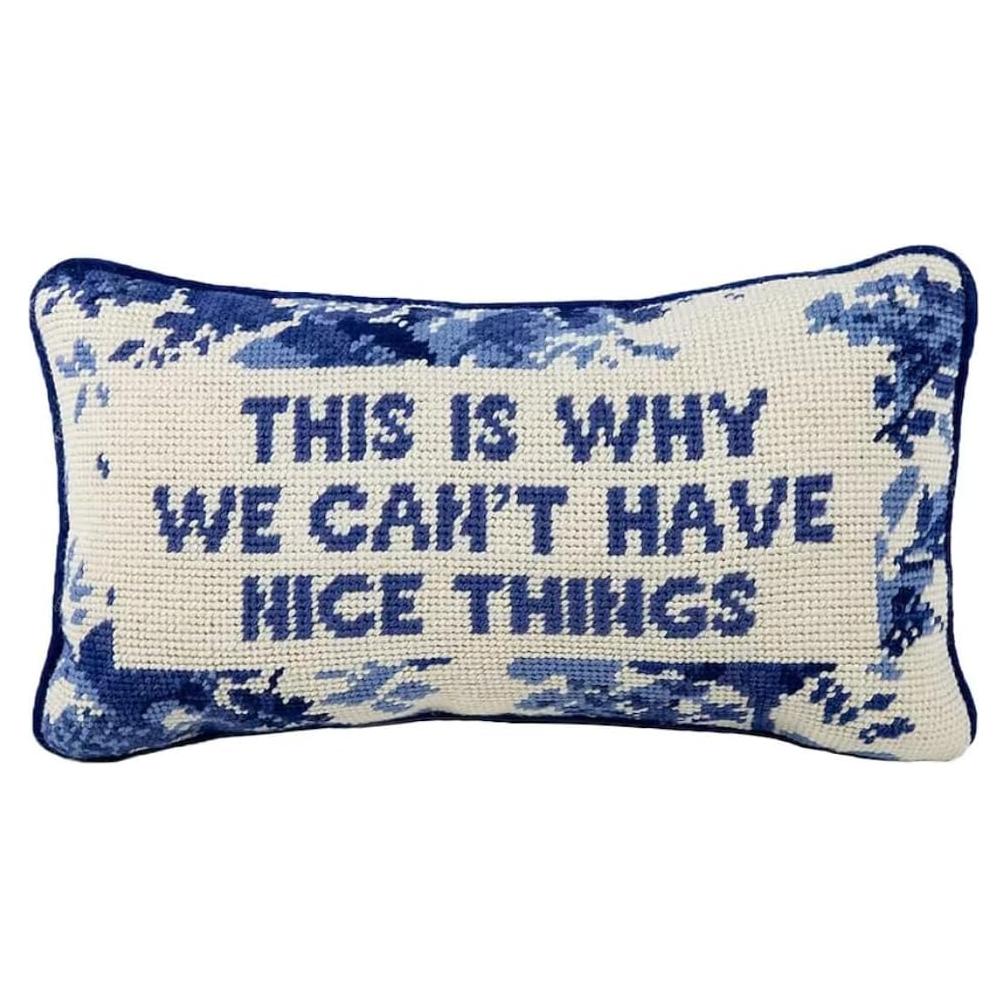 Cojín Decorativo FURBISH Taylor Bordado 20x36 cm - Lana y Terciopelo