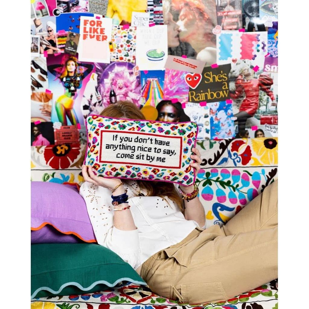 Cojín Decorativo FURBISH Rosa 23x38 cm Bordado Moderno