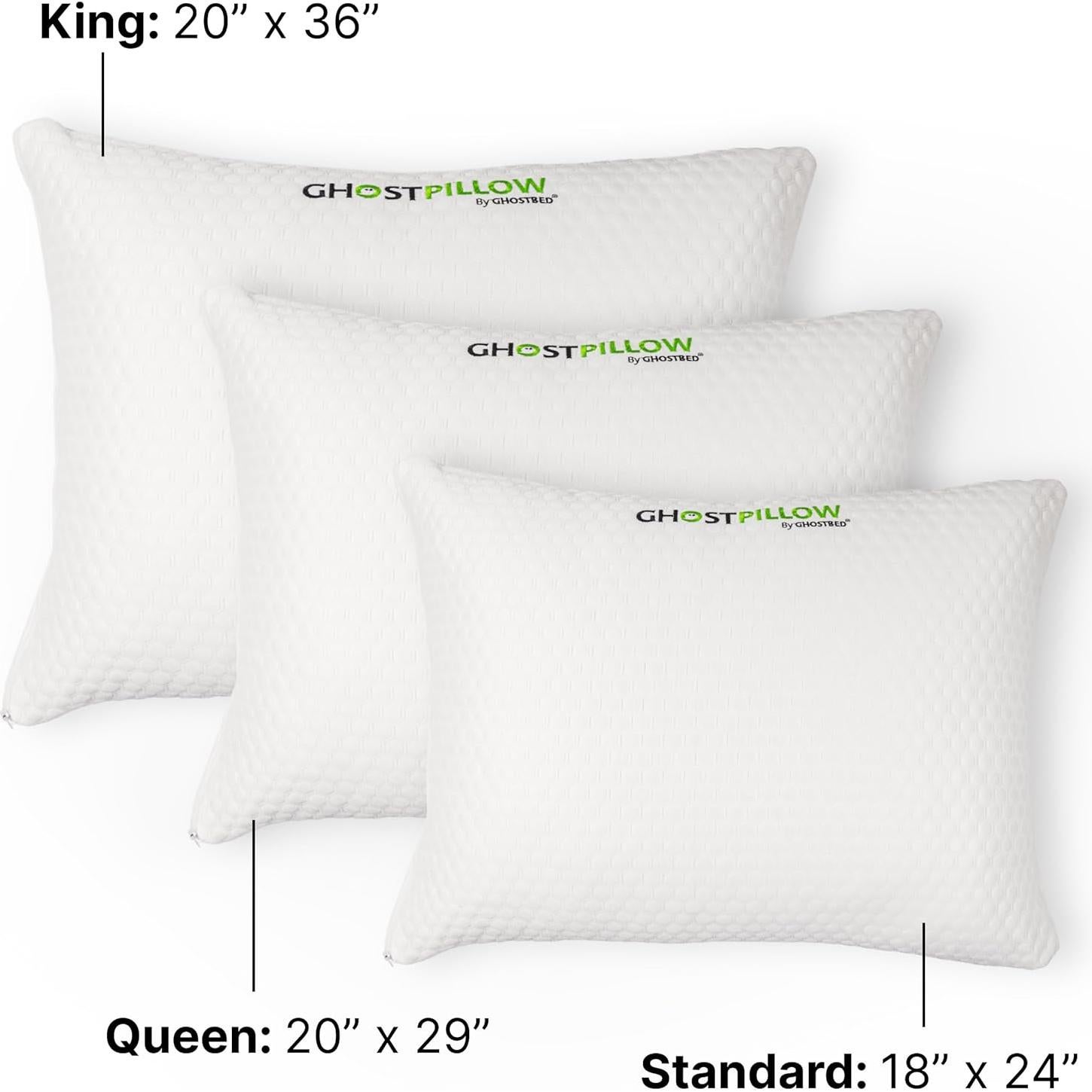Almohada de Espuma Viscoelástica de Gel GhostBed Queen - 2 Unidades