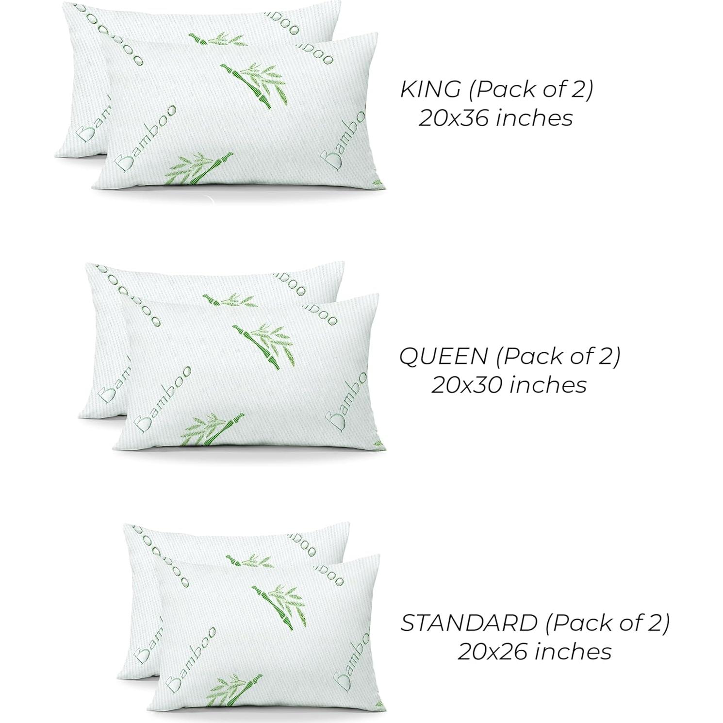 Almohadas de Espuma de Memoria OMEO 2 Pack Queen Ajustables