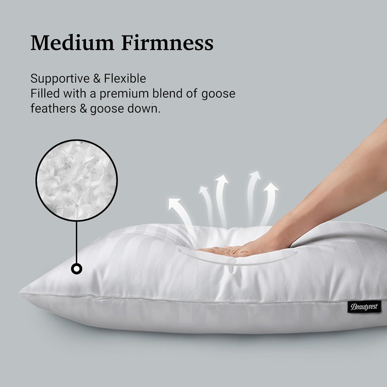 Almohadas de Plumas de Ganso Beautyrest Queen Hipoalergénicas Pack 2