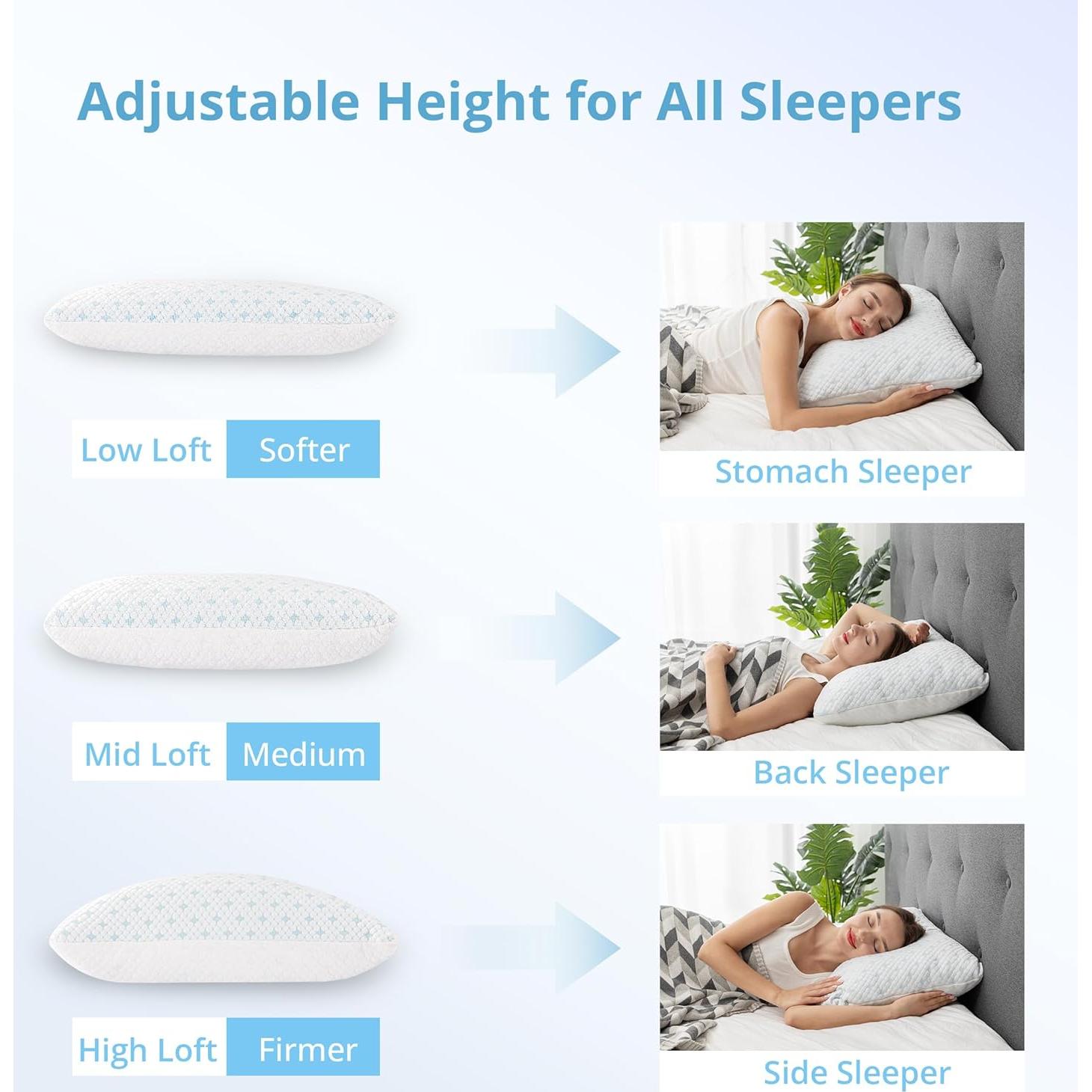 Juego de 2 Almohadas Refrigerantes EGOHOME Tamaño Queen