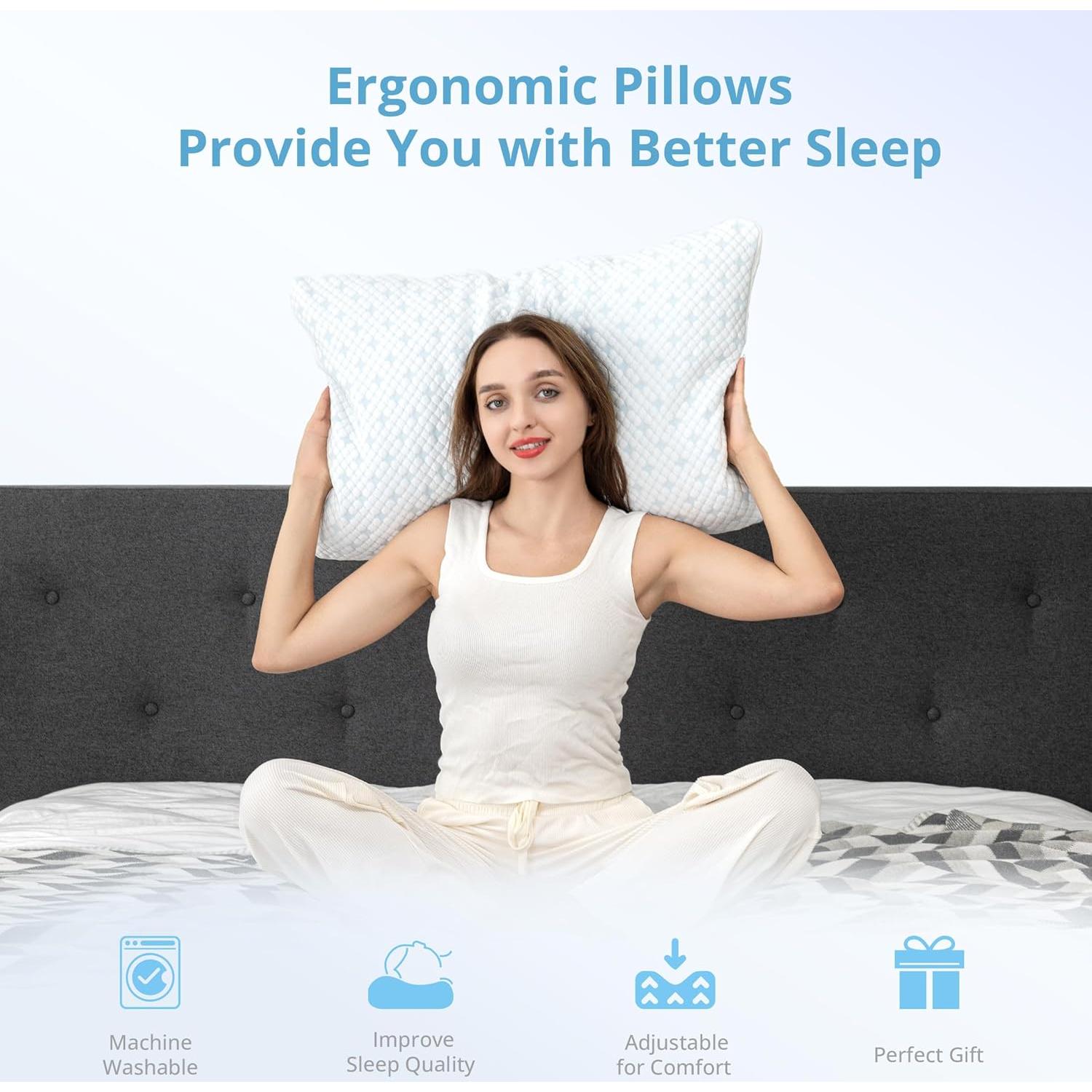 Juego de 2 Almohadas Refrigerantes EGOHOME Tamaño Queen