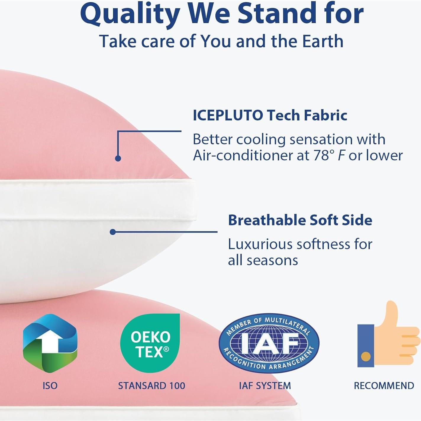 Juego de 2 Almohadas Queen MEELUS Enfriadoras Rosa 50.8x76.2 cm