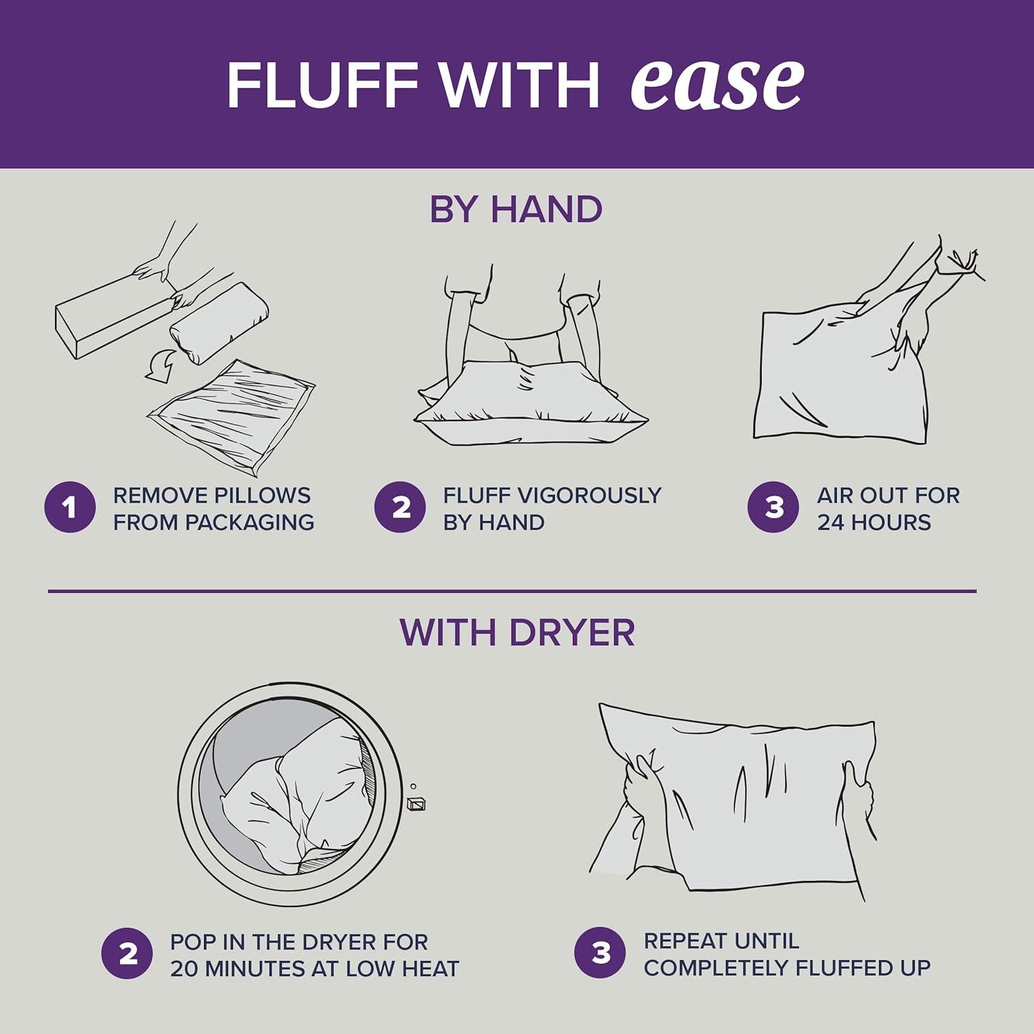 Almohadas de Plumas Beckham Reina - Set de 2, Lavables