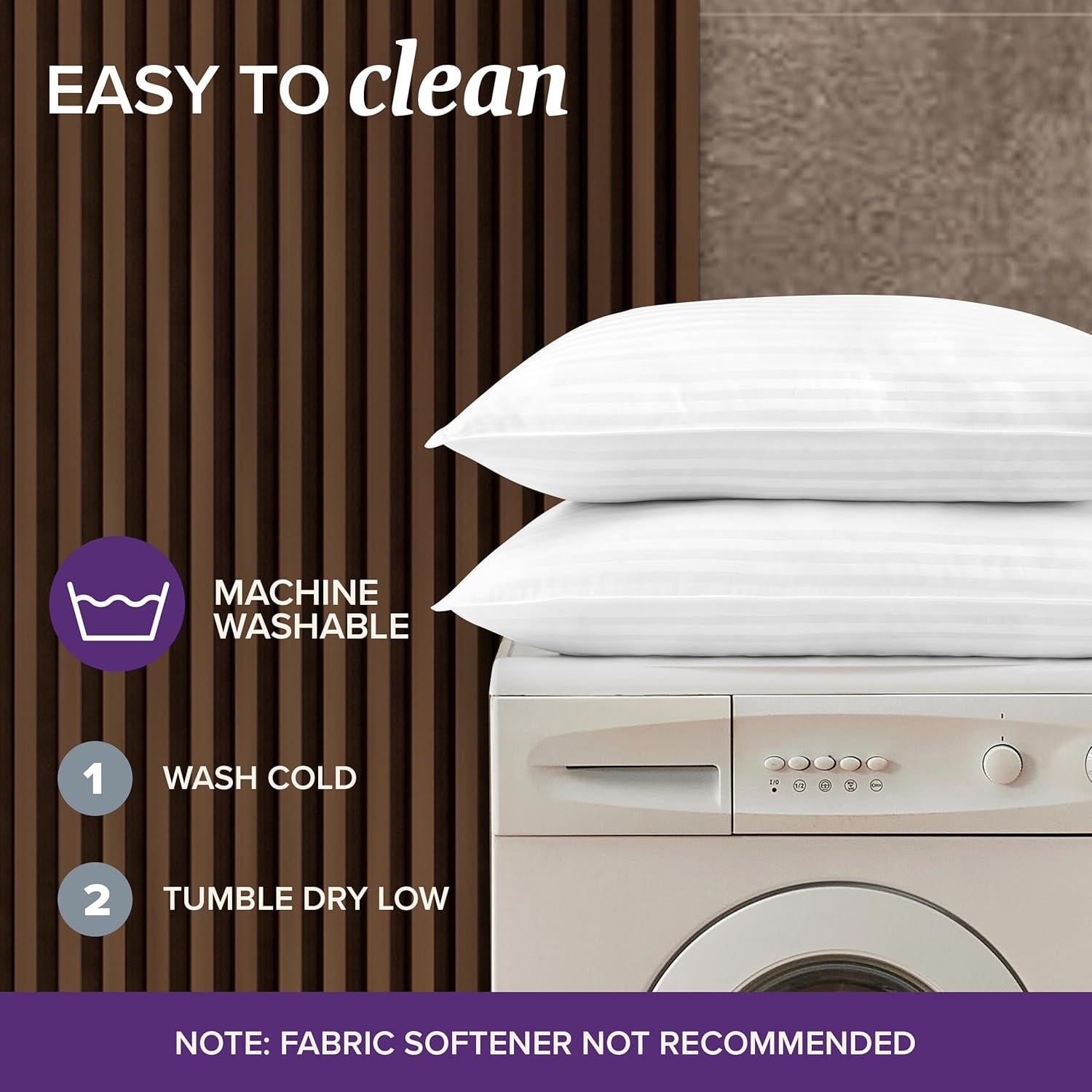 Almohadas de Plumas Beckham Reina - Set de 2, Lavables