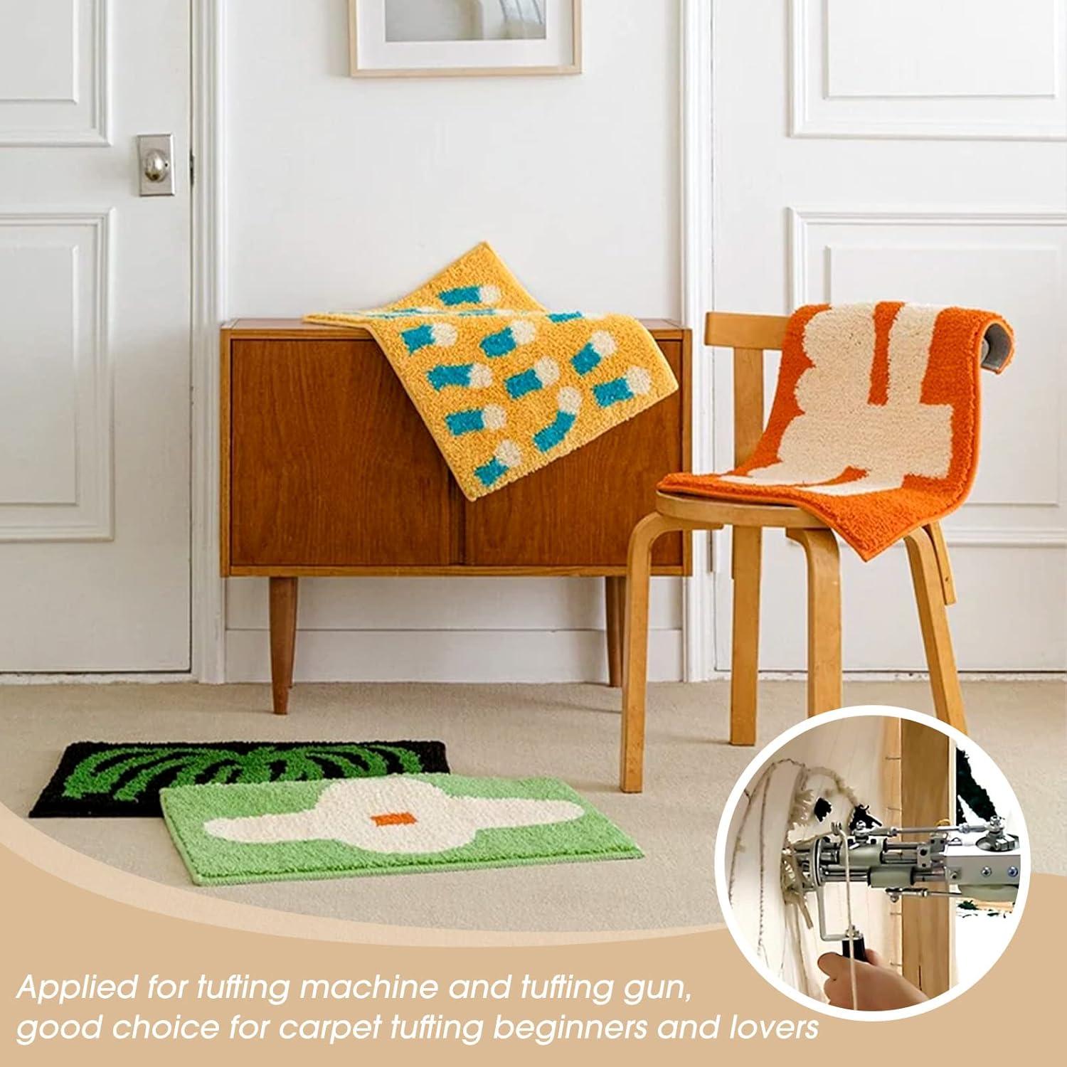 Kit de Tela de Tufting Tudomro 6 Pcs 2x1.5m y 1.8x1m Antideslizante