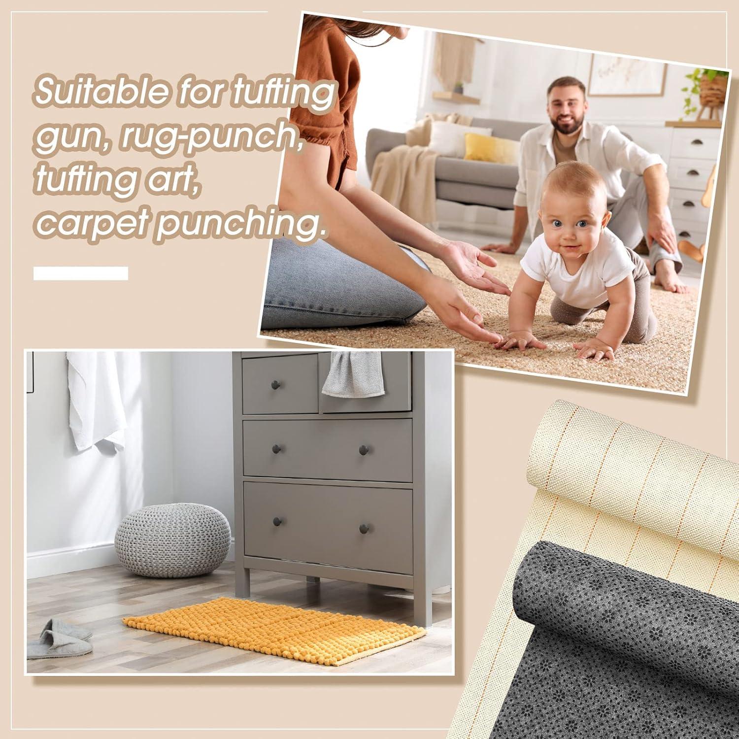 Kit de Tela de Tufting Tudomro 6 Pcs 2x1.5m y 1.8x1m Antideslizante