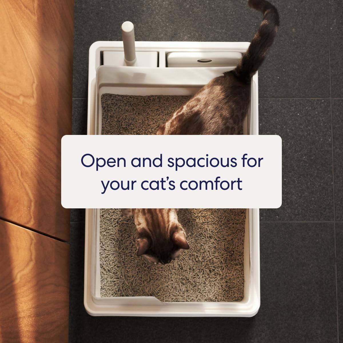 Caja de Arena Abierta Tuft & Paw Cove para Gatos Grandes - Blanco/Gris