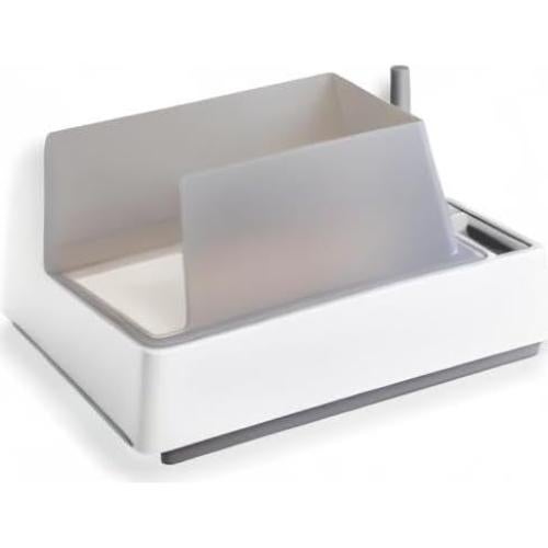 Caja de Arena Abierta Tuft & Paw Cove para Gatos Grandes - Blanco/Gris