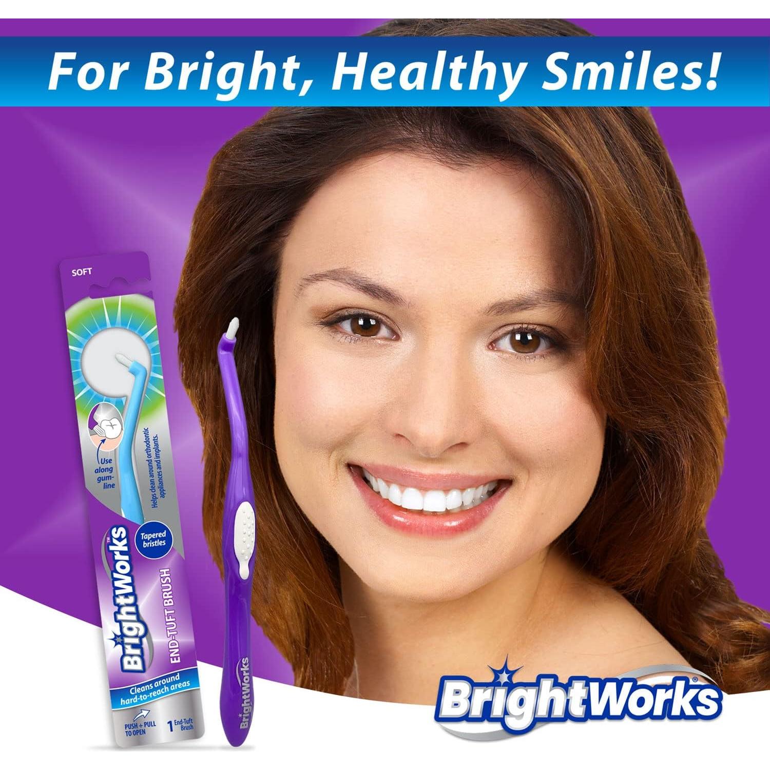 Cepillo Manual Tuft BrightWorks para Áreas Difíciles - Paquete de 3