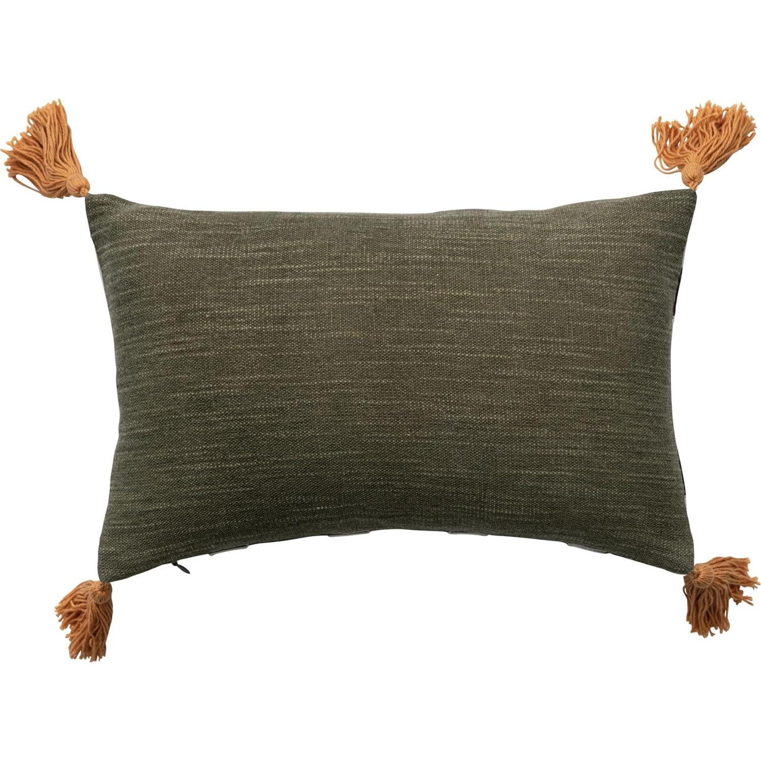 Almohada Lumbar Bordada 40.64 cm Algodón Geométrico Creative Co-Op