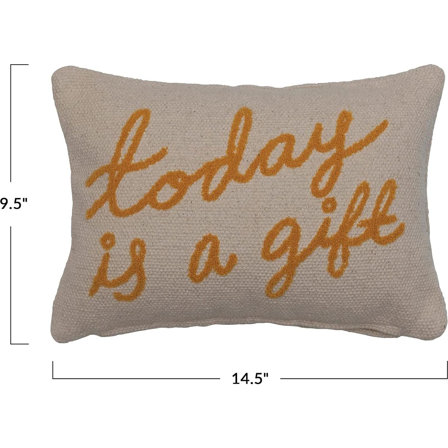 Almohada Lumbar de Algodón Bordada Creative Co-Op 36.83x24.13cm