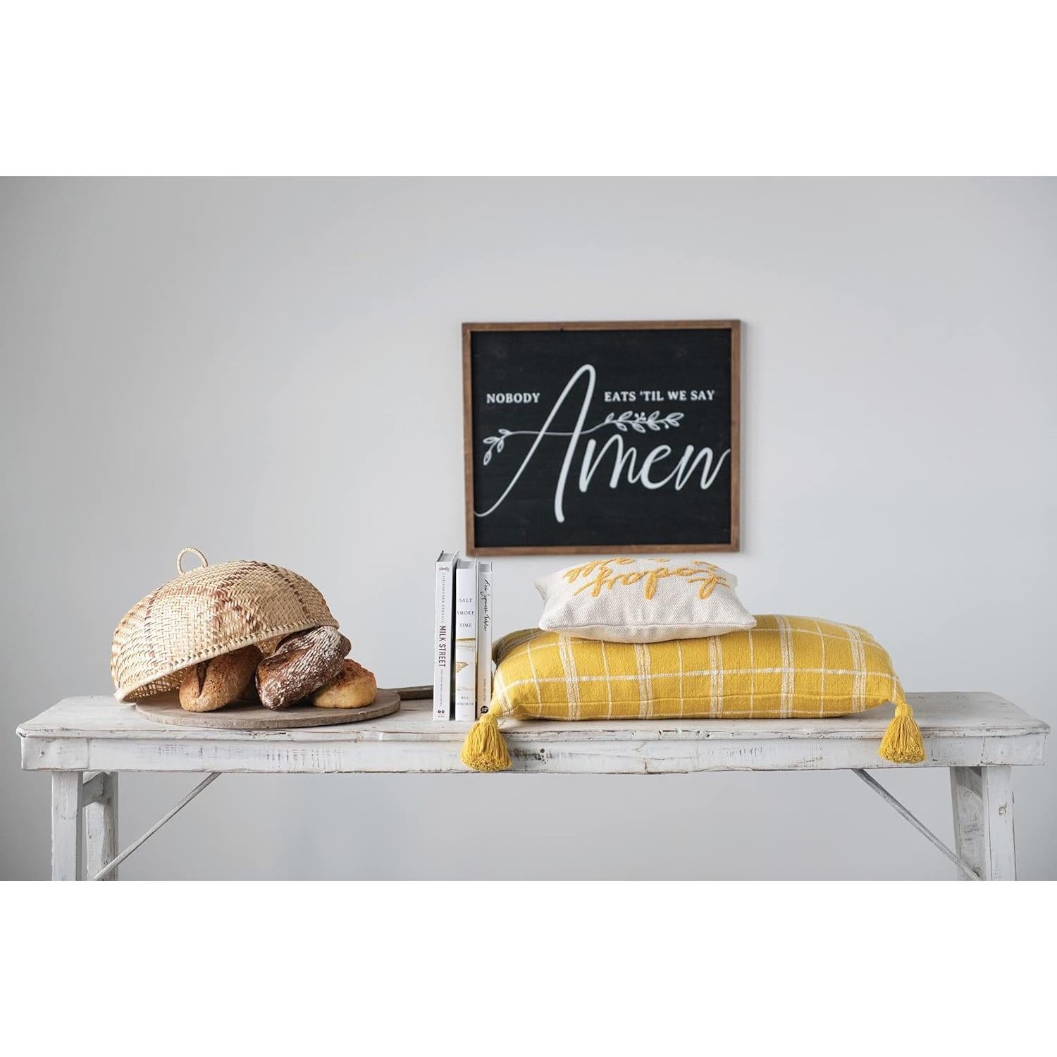 Almohada Lumbar de Algodón Bordada Creative Co-Op 36.83x24.13cm