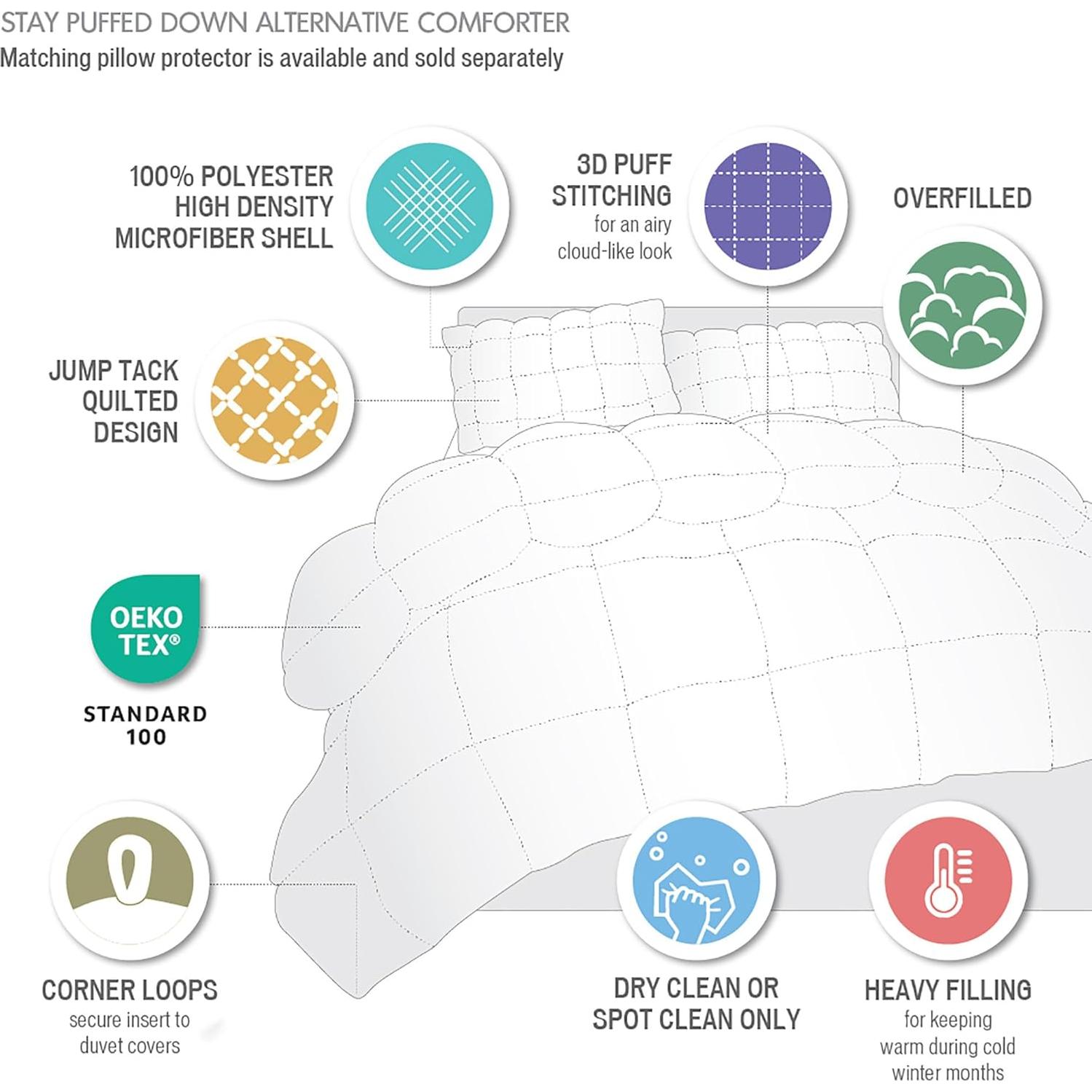 Funda de Almohada Estándar Madison Park Stay Puffed Microfibra