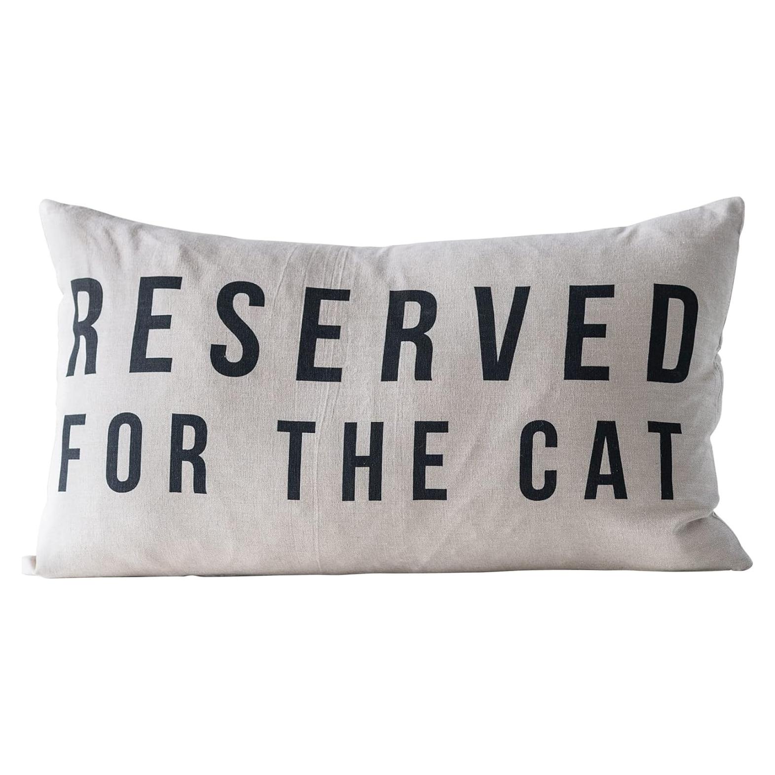 Cojín Lumbar Algodón Creative Co-Op Gato 61x36 cm