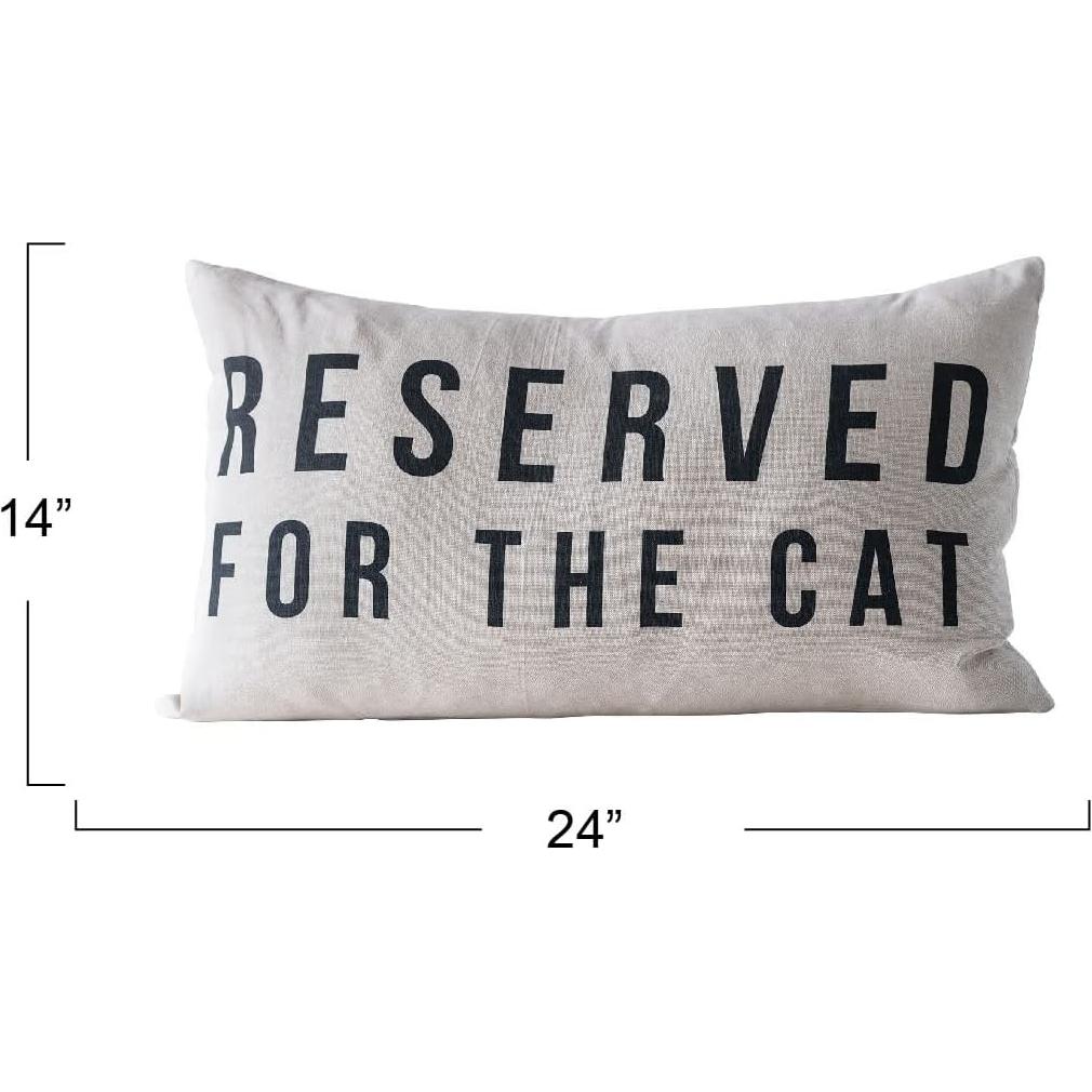 Cojín Lumbar Algodón Creative Co-Op Gato 61x36 cm