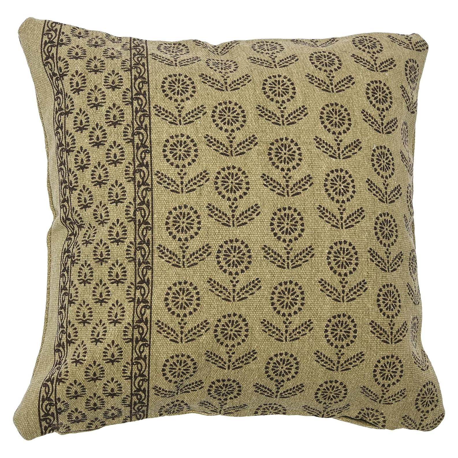 Funda de Almohada Cuadrada Floral Verde Oliva 50.8 cm Creative Co-Op