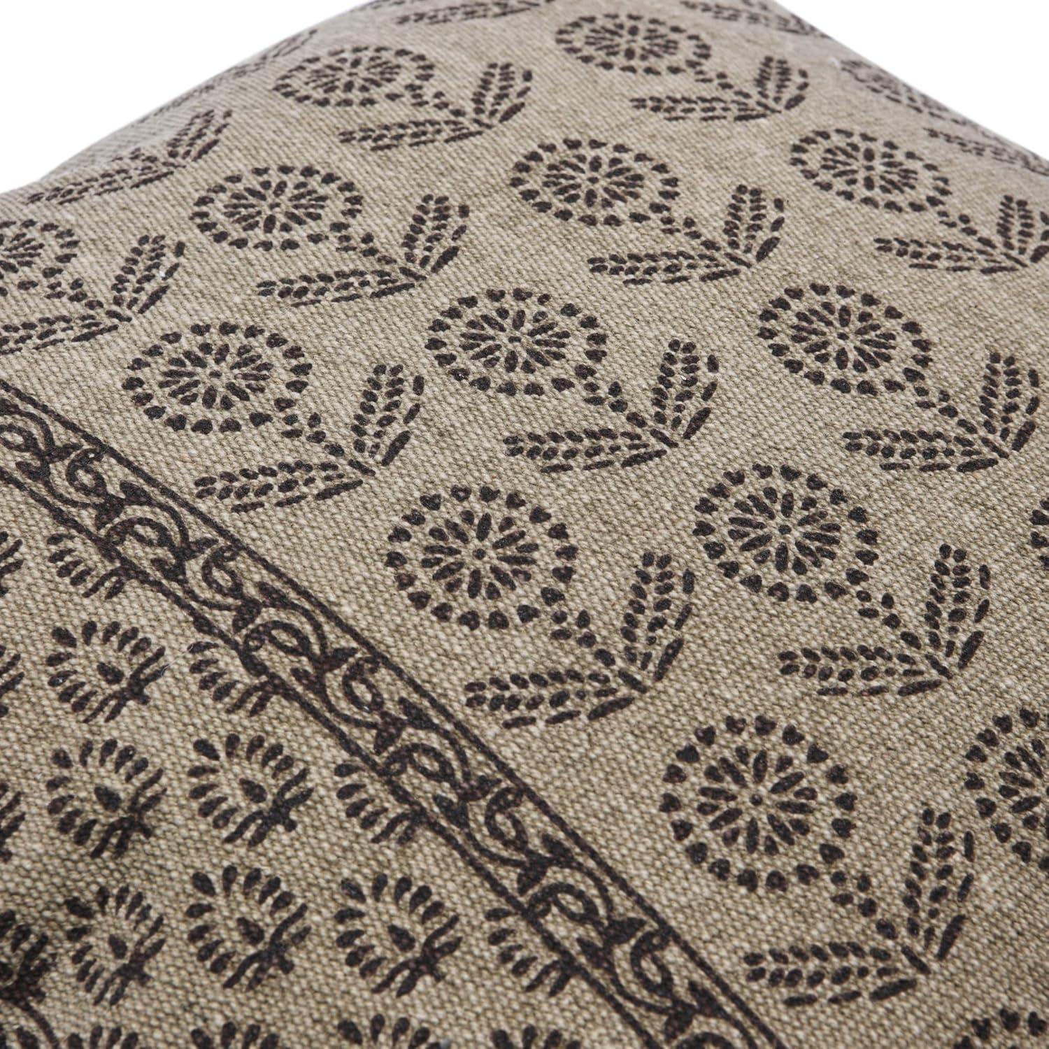 Funda de Almohada Cuadrada Floral Verde Oliva 50.8 cm Creative Co-Op