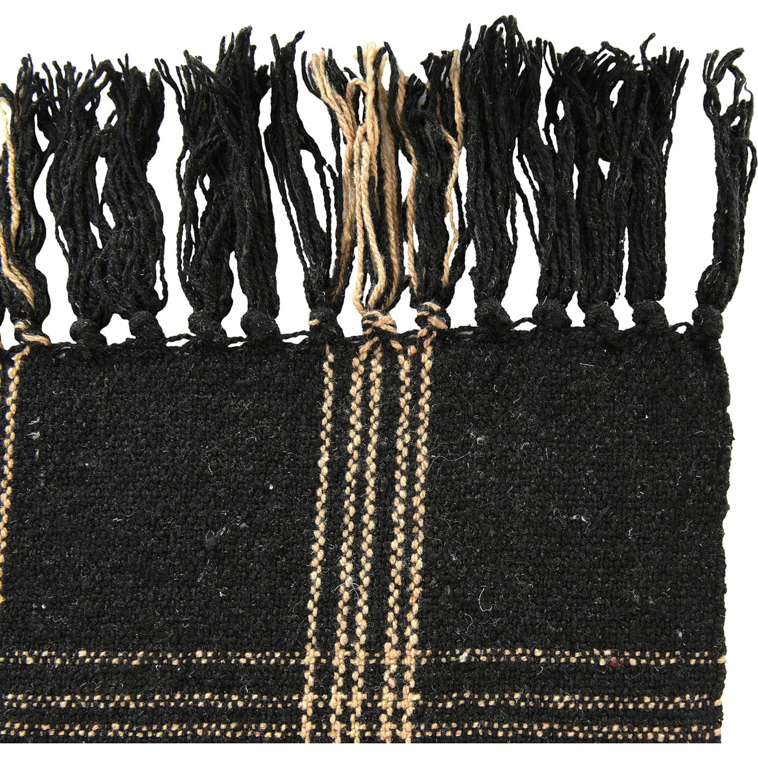 Manta Tejida de Algodón Reclamado con Flecos 152x127 cm