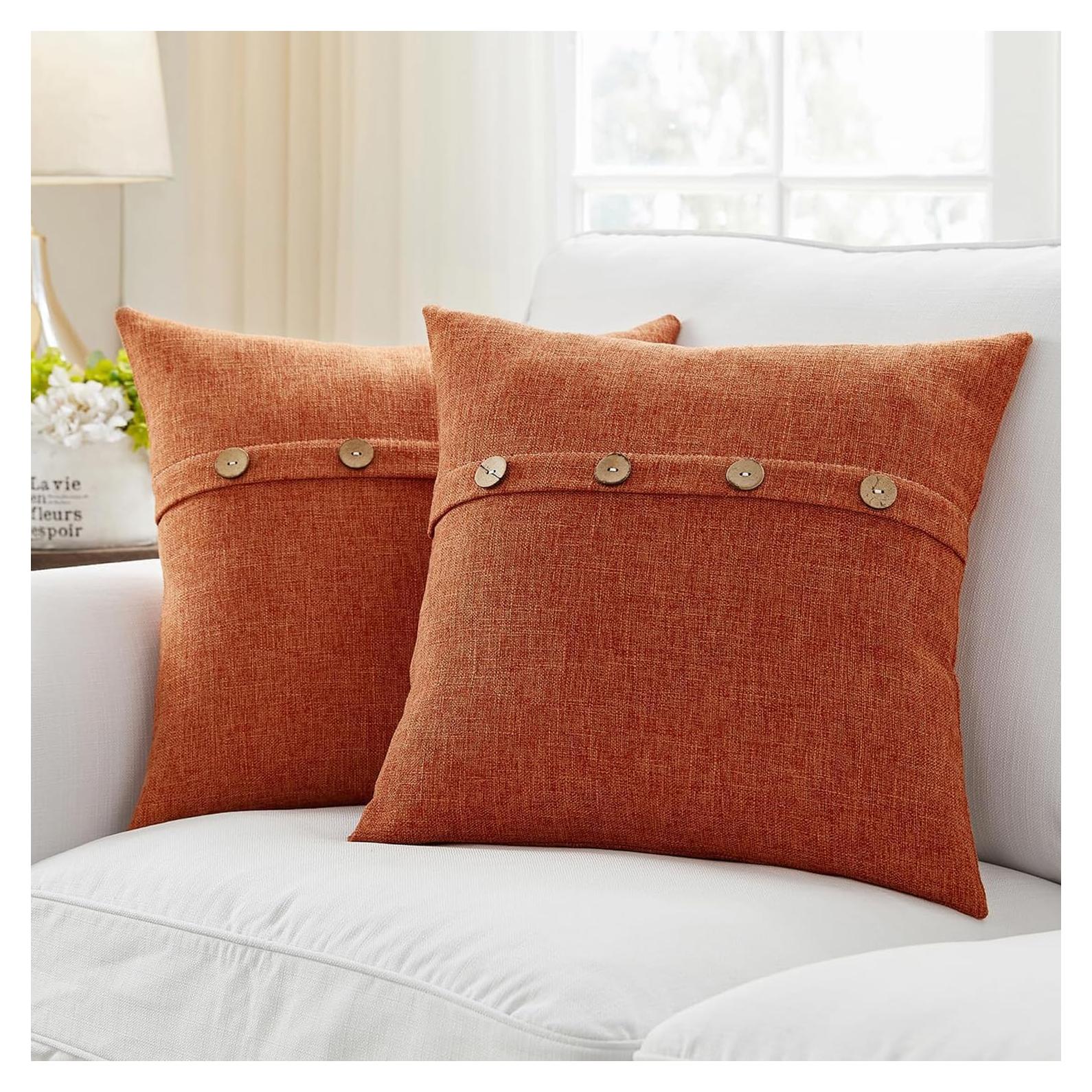 Juego de 2 Fundas de Almohada Meekio 45.72x45.72 cm Naranja