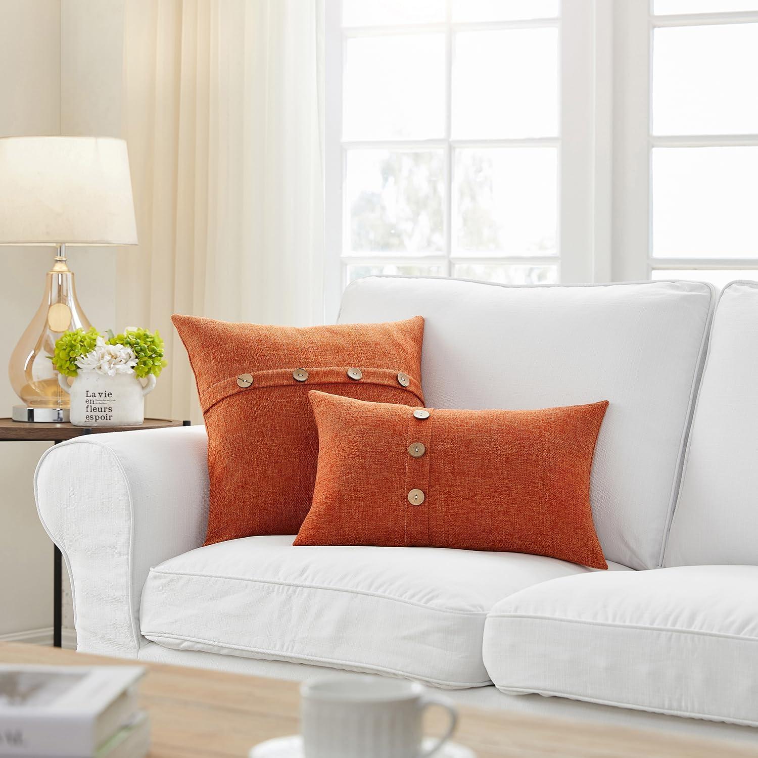Juego de 2 Fundas de Almohada Meekio 45.72x45.72 cm Naranja