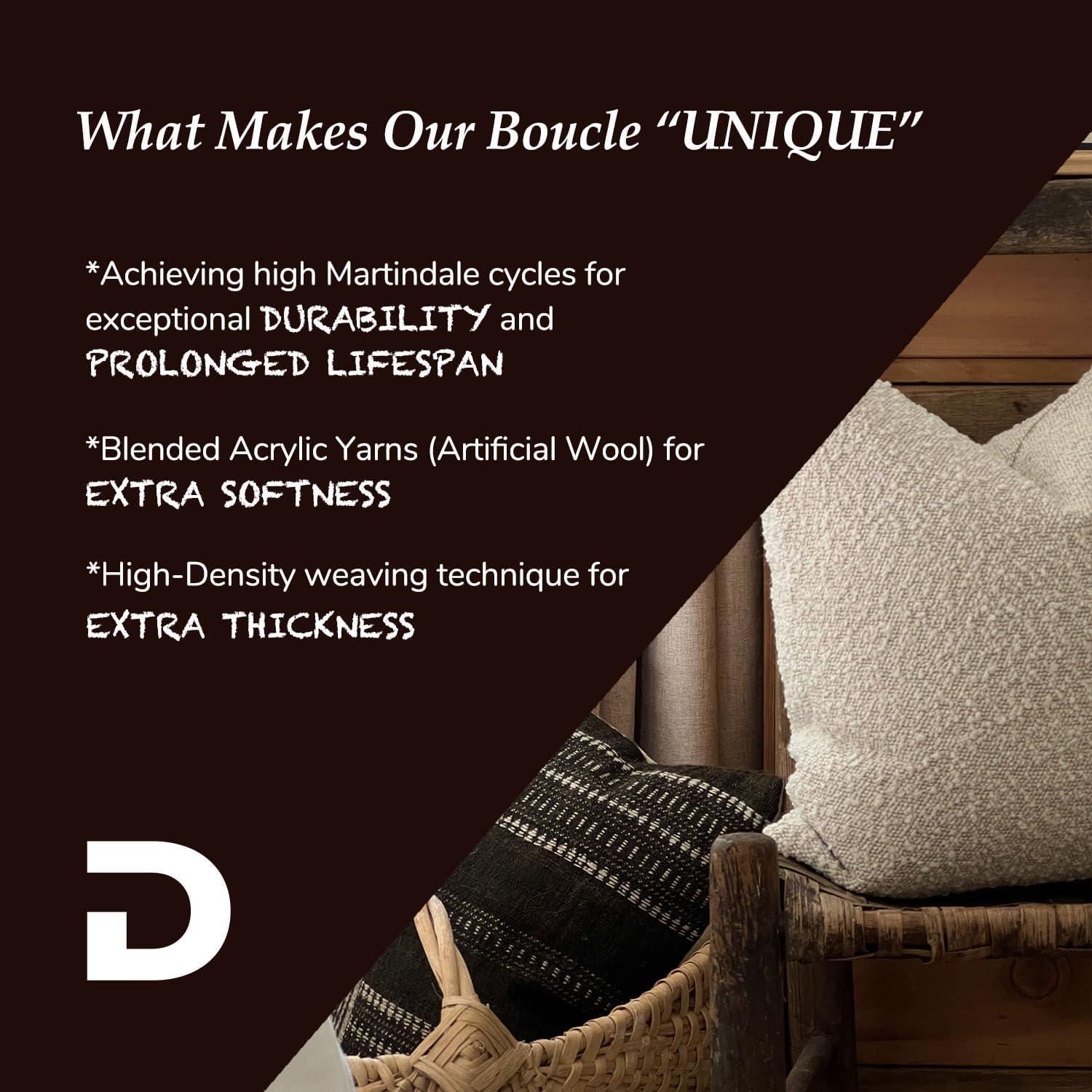 Funda de Almohada Decorativa DOMVITUS Boucle 60x60 Crema Mantequilla