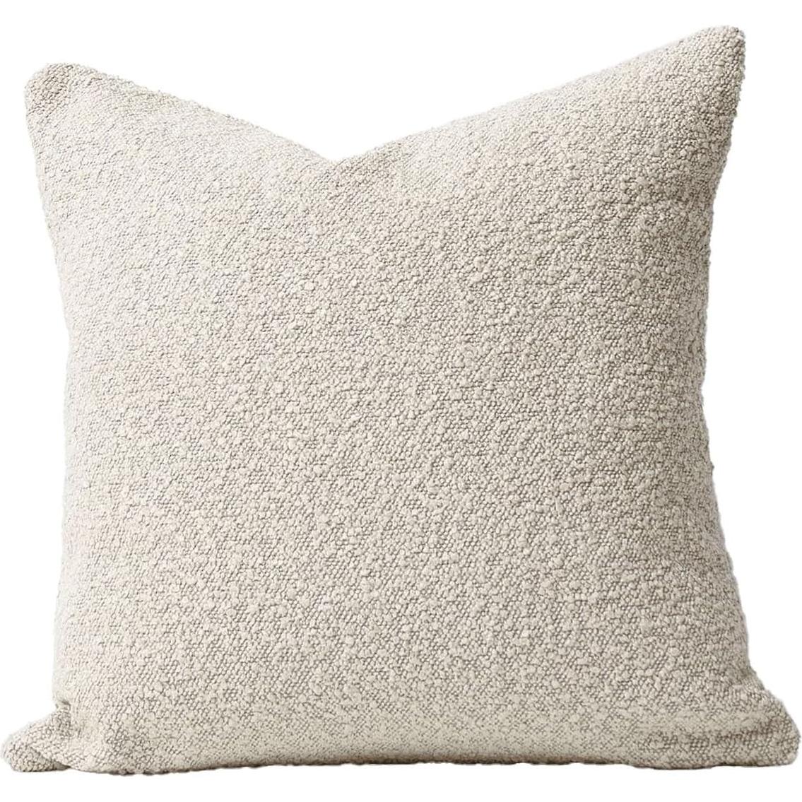 Funda de Almohada Decorativa DOMVITUS Boucle 60x60 Crema Mantequilla
