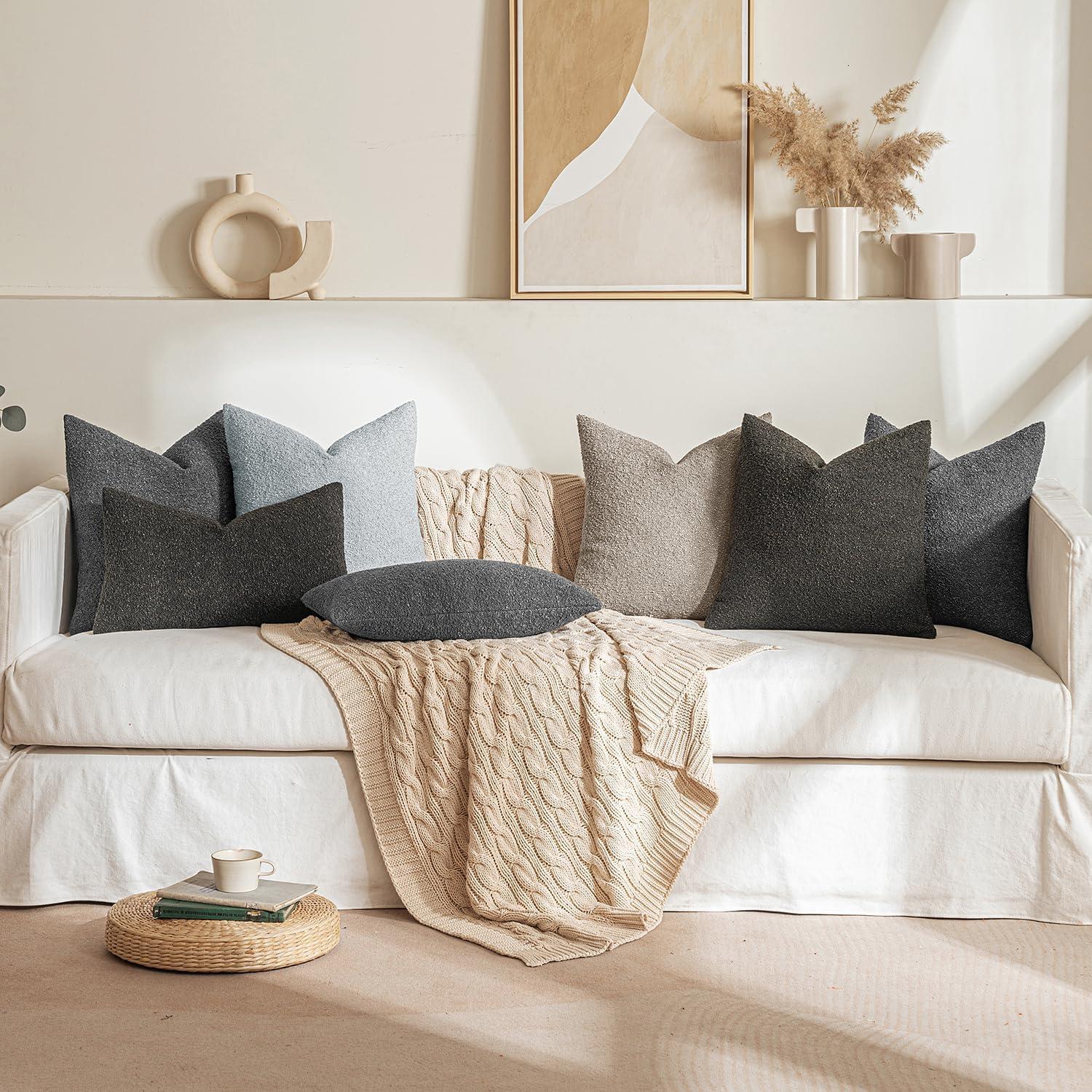 Funda de Almohada Texturizada Boucle MIULEE Azul Oscuro 30x50 cm