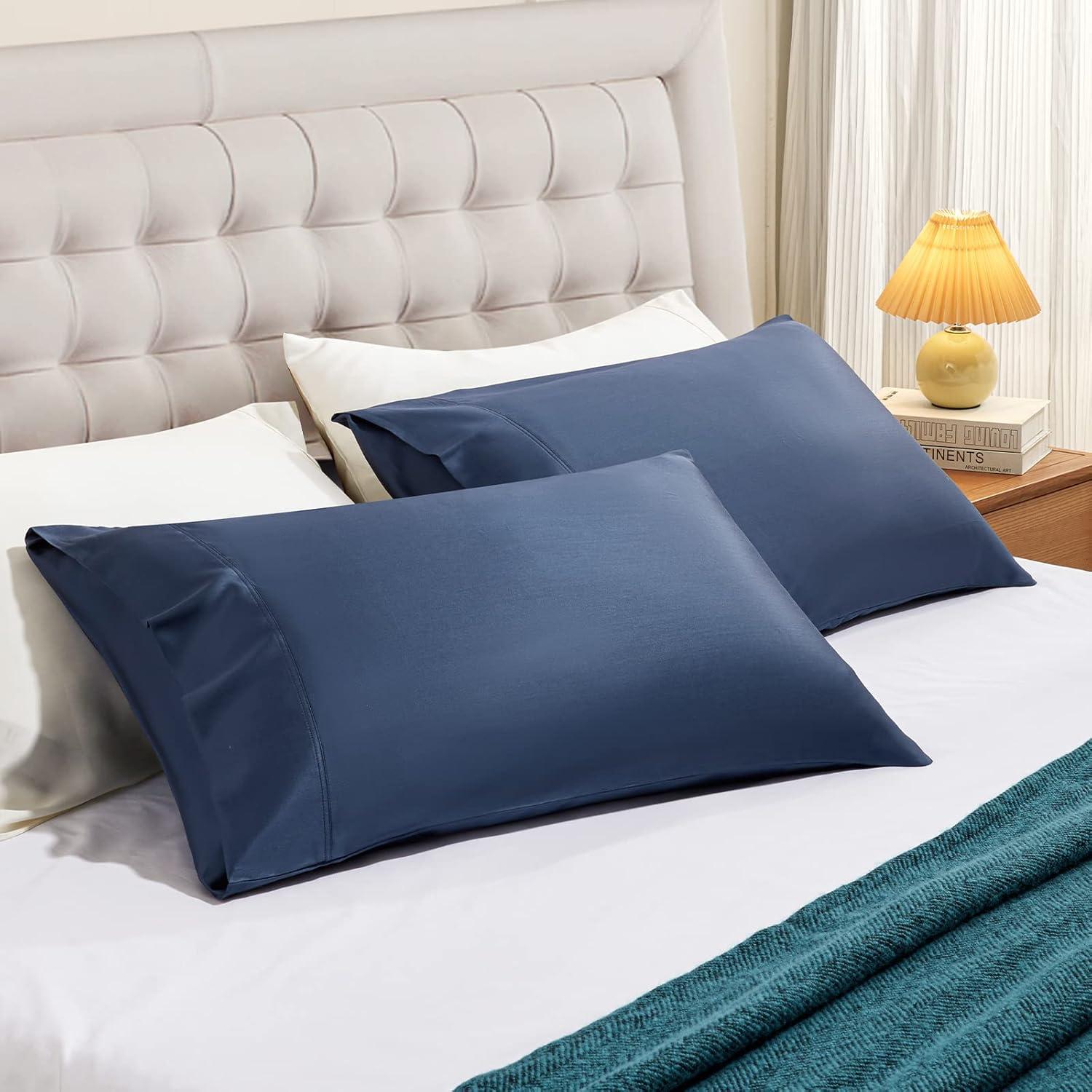 Juego de Fundas de Almohada Stnomy 100% Eucalipto Rey Marino