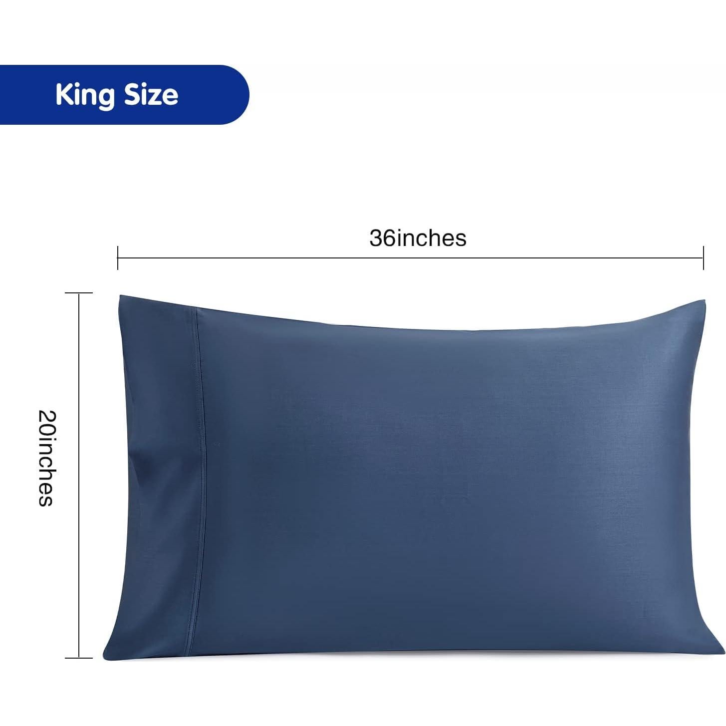 Juego de Fundas de Almohada Stnomy 100% Eucalipto Rey Marino