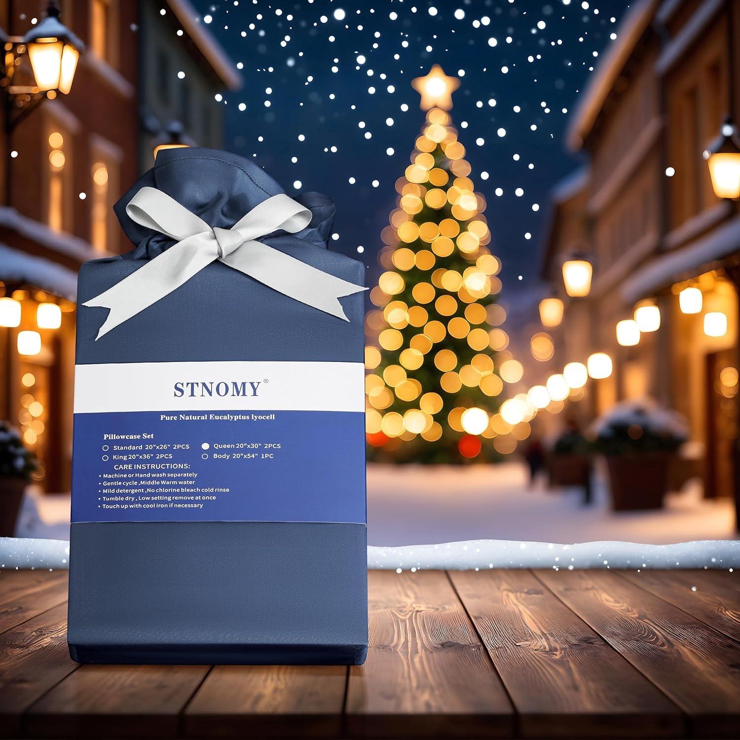 Juego de Fundas de Almohada Stnomy 100% Eucalipto Rey Marino