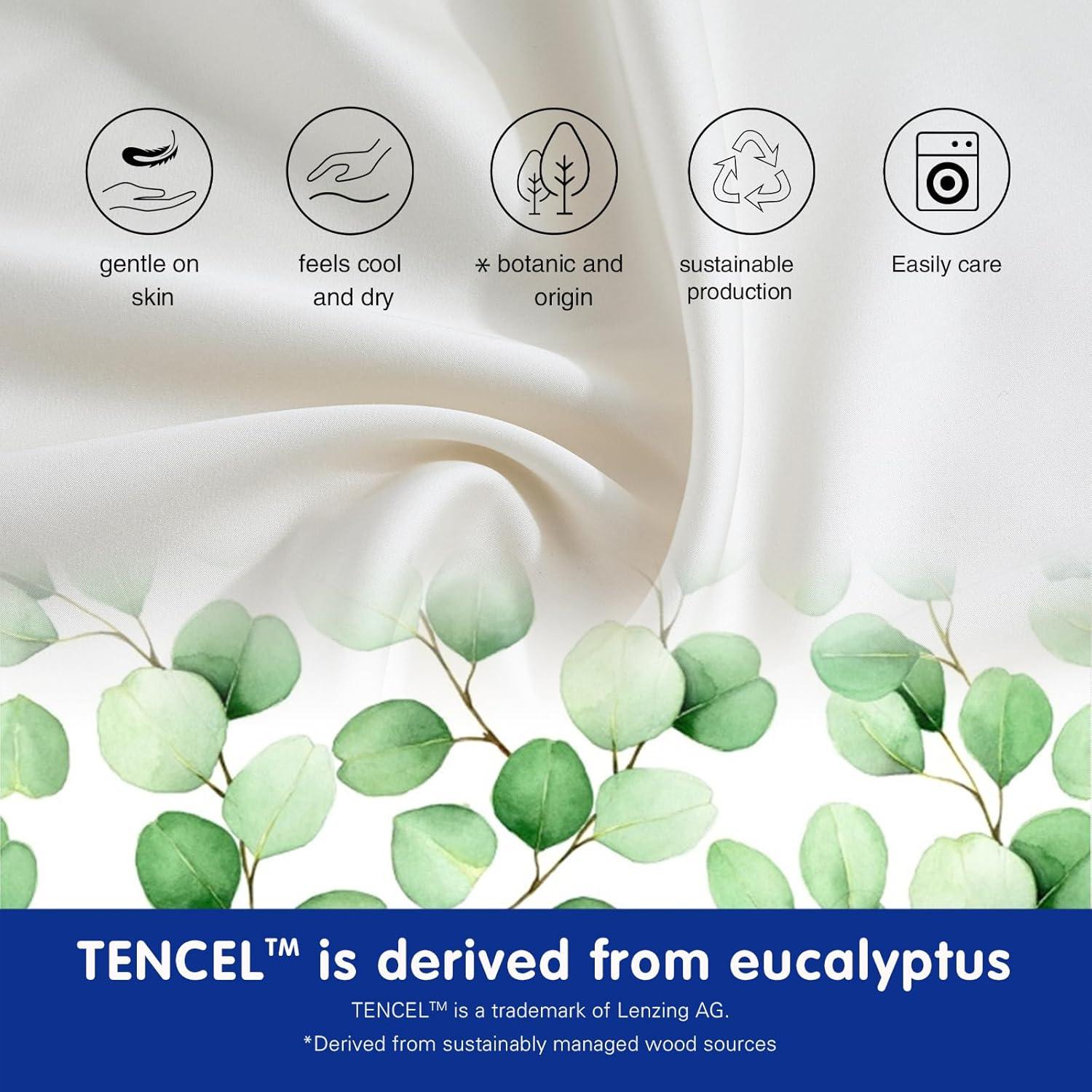 Juego de Fundas de Almohada Stnomy 100% Eucalipto Rey Marino