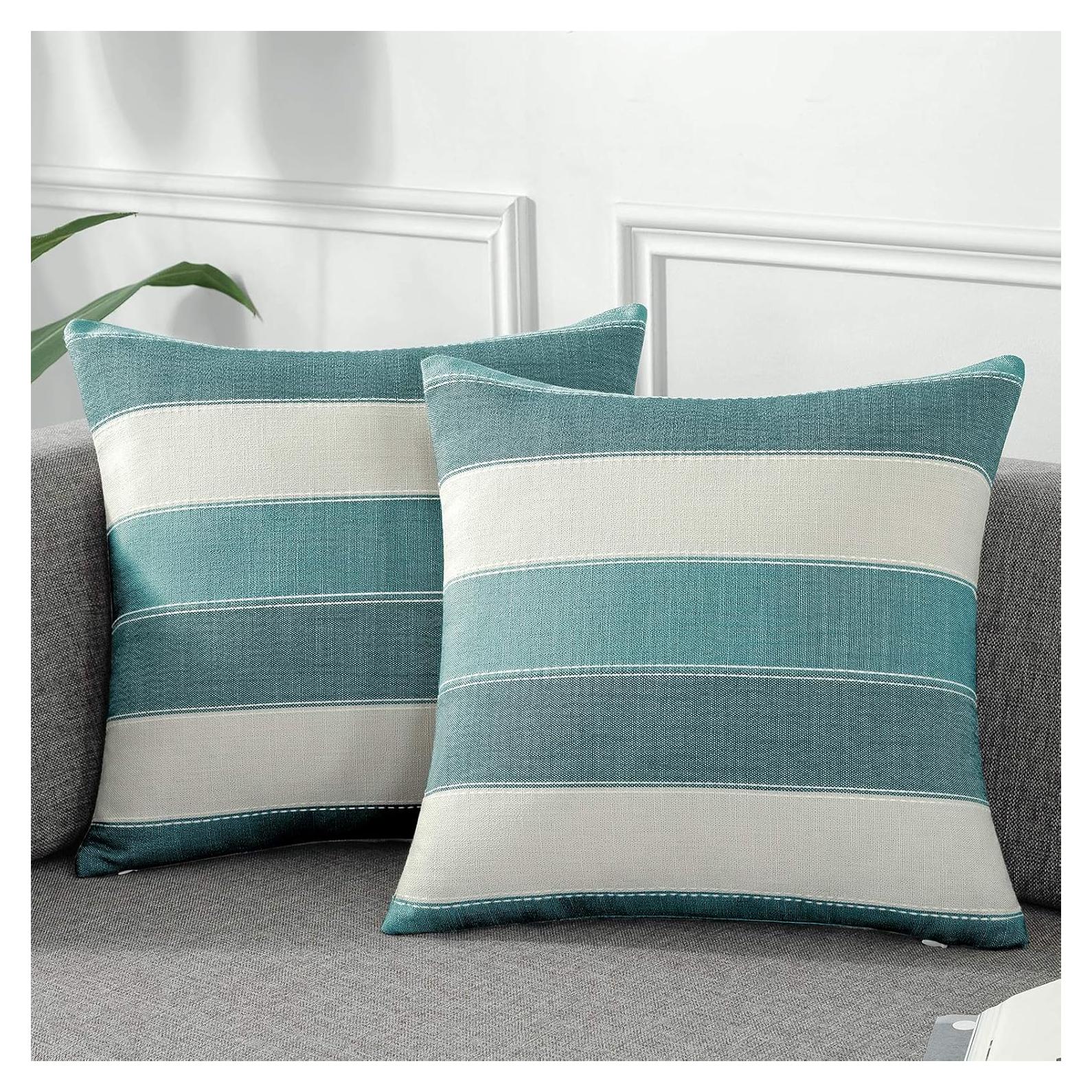 Fundas de Almohada Decorativas AmHoo 50x50 cm Rayas Granja