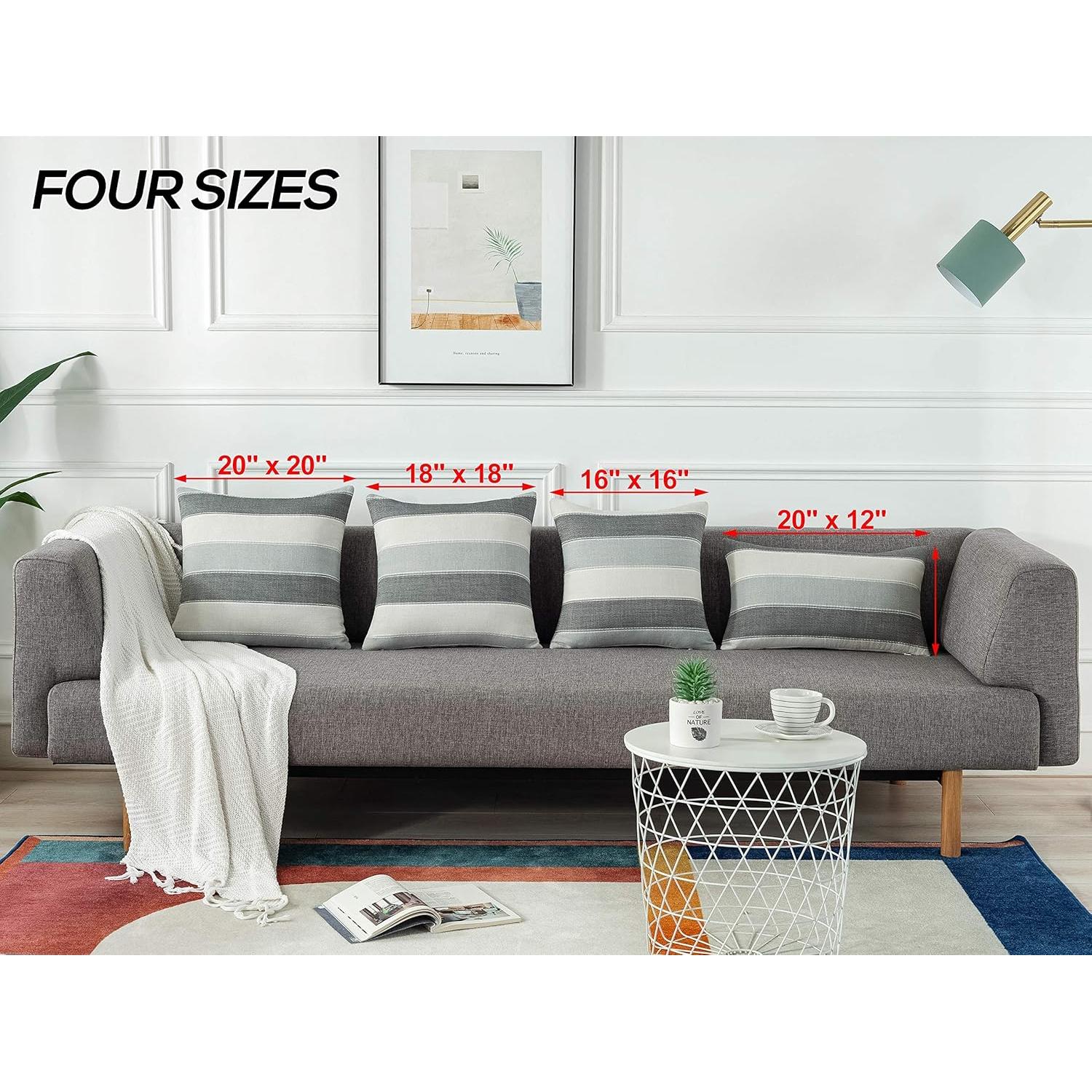 Fundas de Almohada Decorativas AmHoo 50x50 cm Rayas Granja