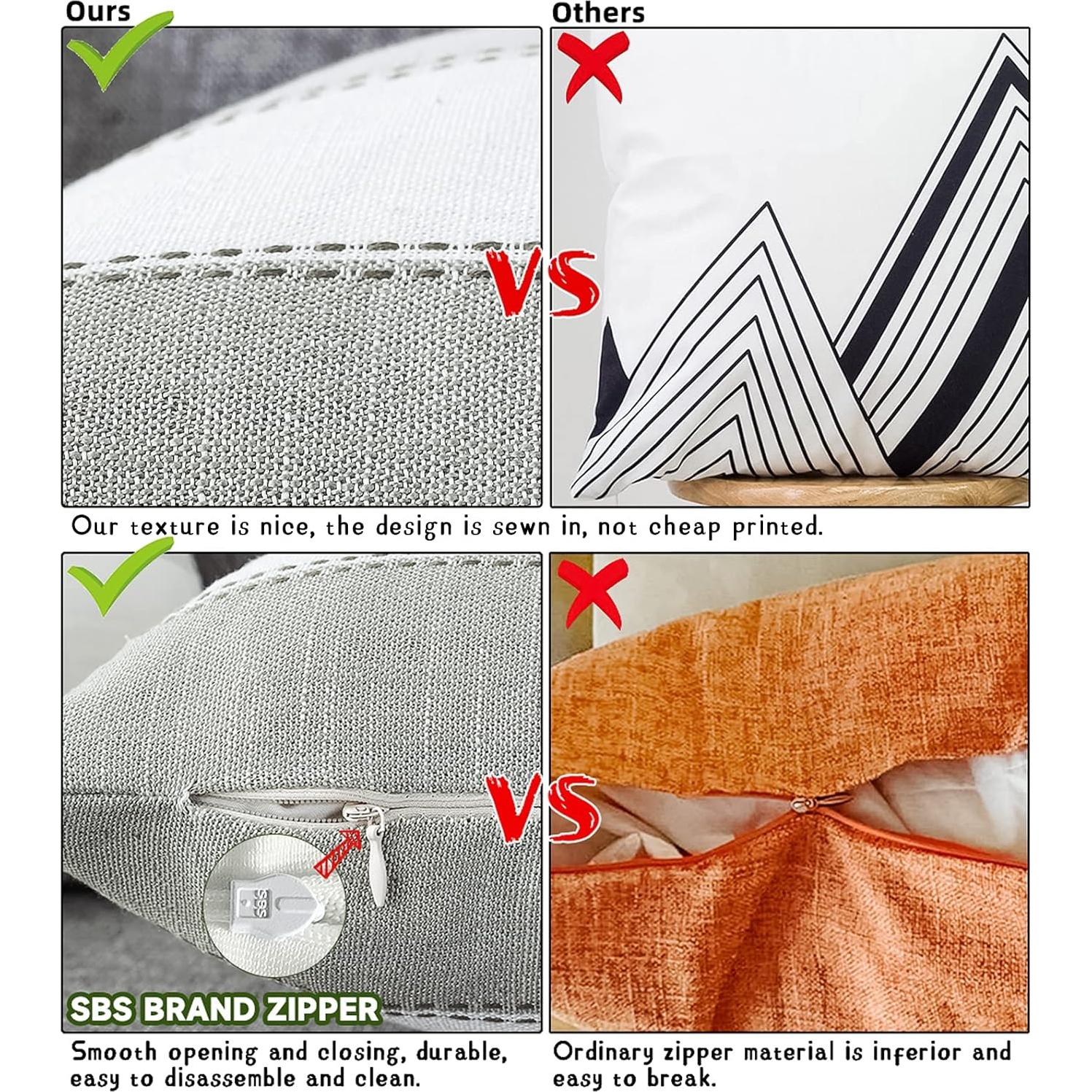 Fundas de Almohada Decorativas AmHoo 50x50 cm Rayas Granja