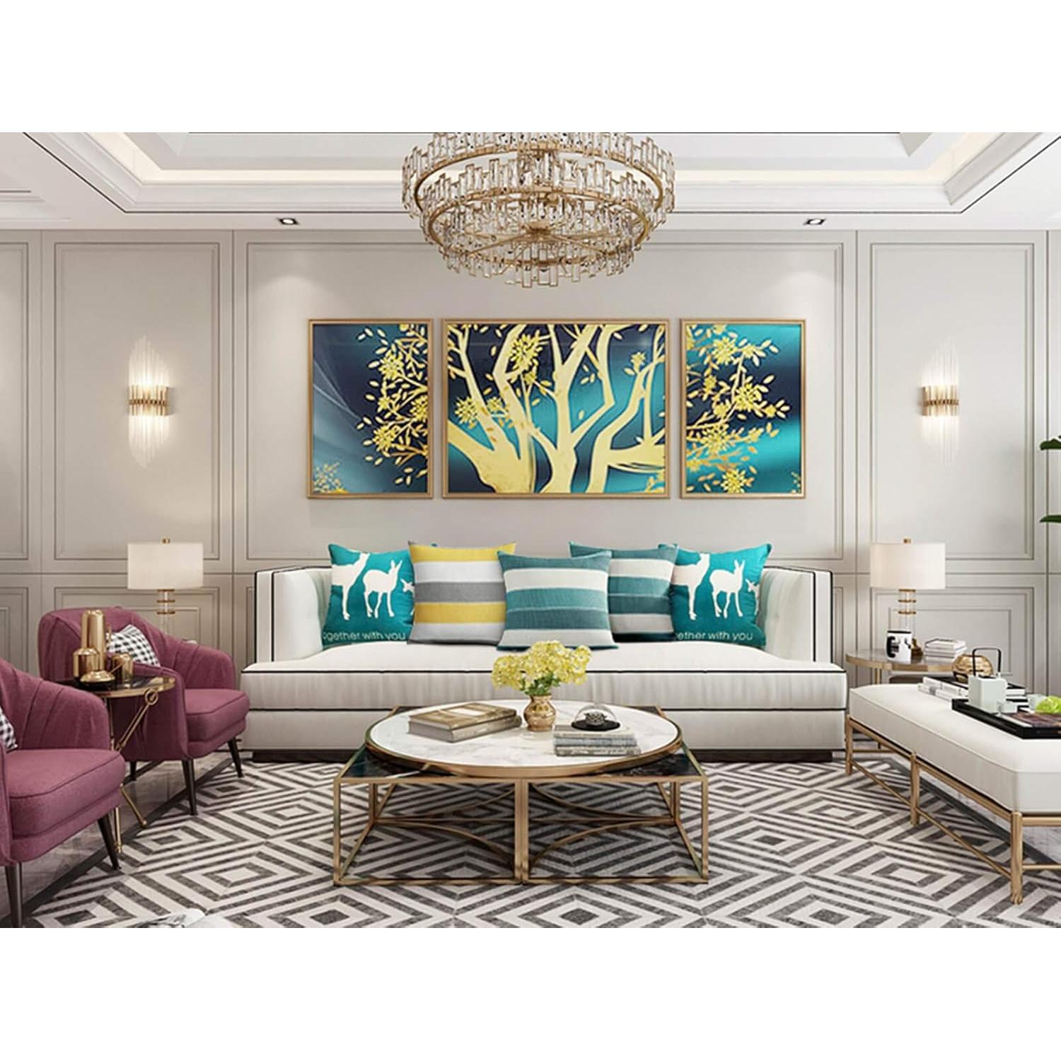 Fundas de Almohada Decorativas AmHoo 50x50 cm Rayas Granja