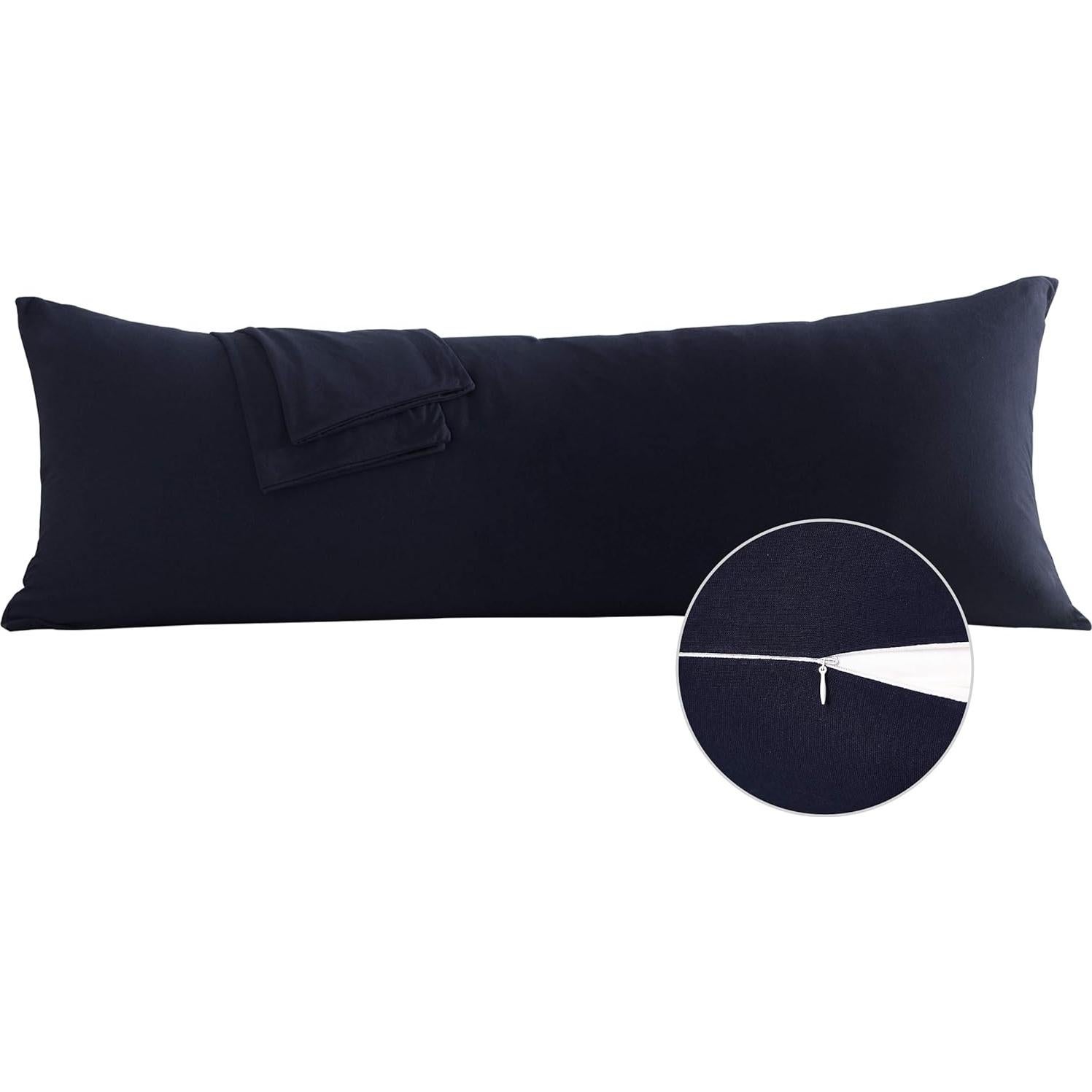 Funda de Almohada Corporal Oubonun 100% Algodón Azul Marino 53x137cm