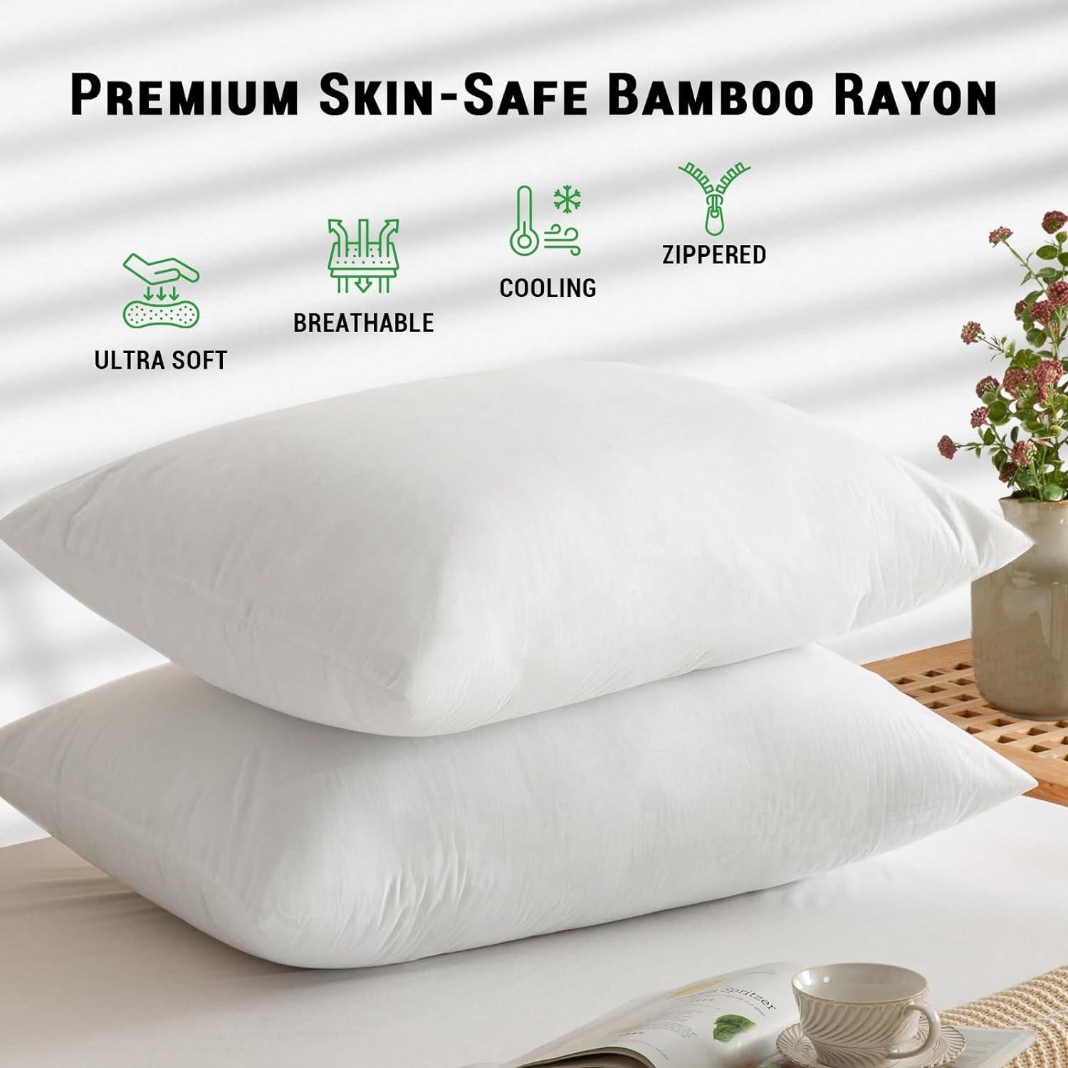 Protector de Almohada Impermeable Gogreen Reina 2 Piezas 50.8x76.2 cm